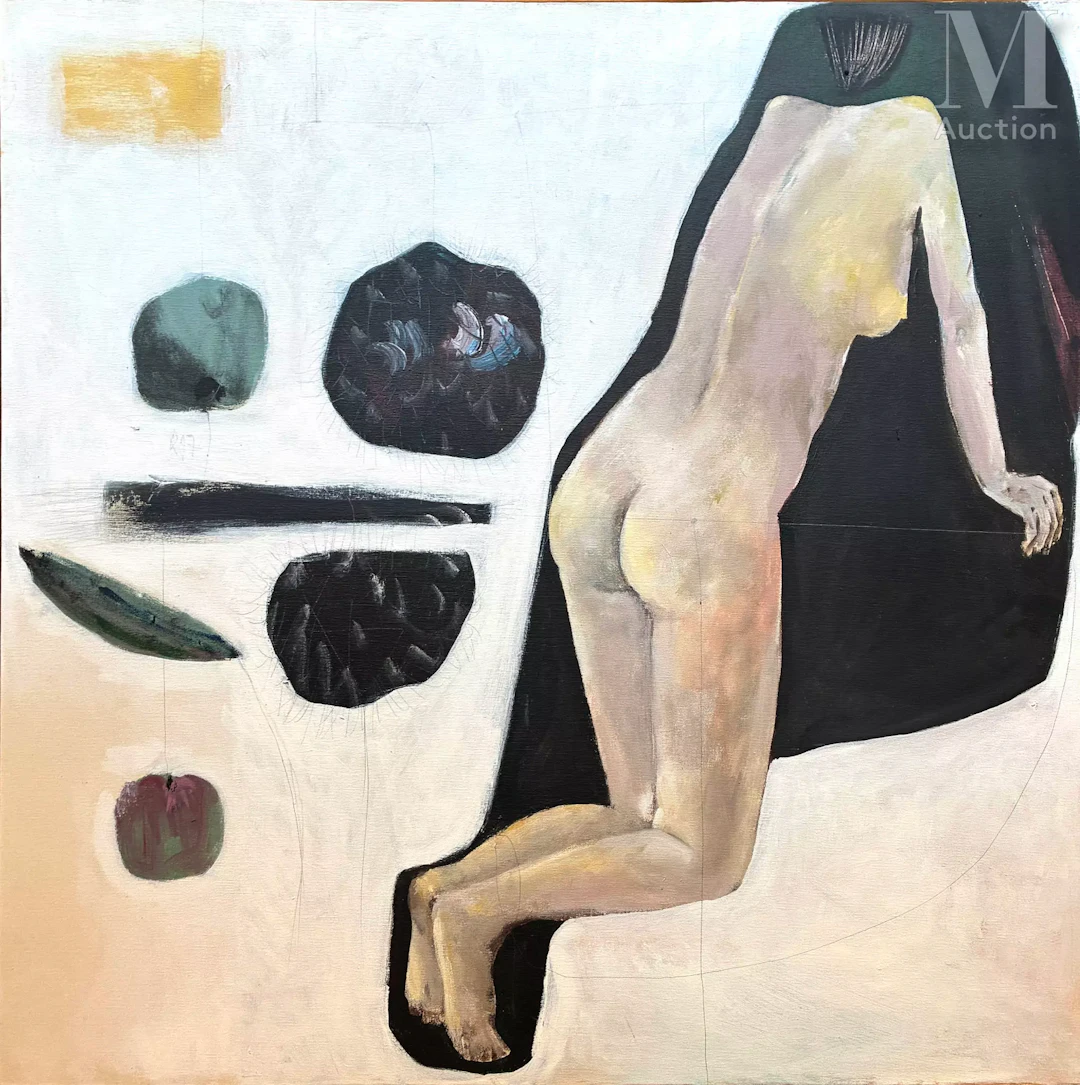 Ⓟ NGUYEN QUAN (né en 1948) "Nu de dos"