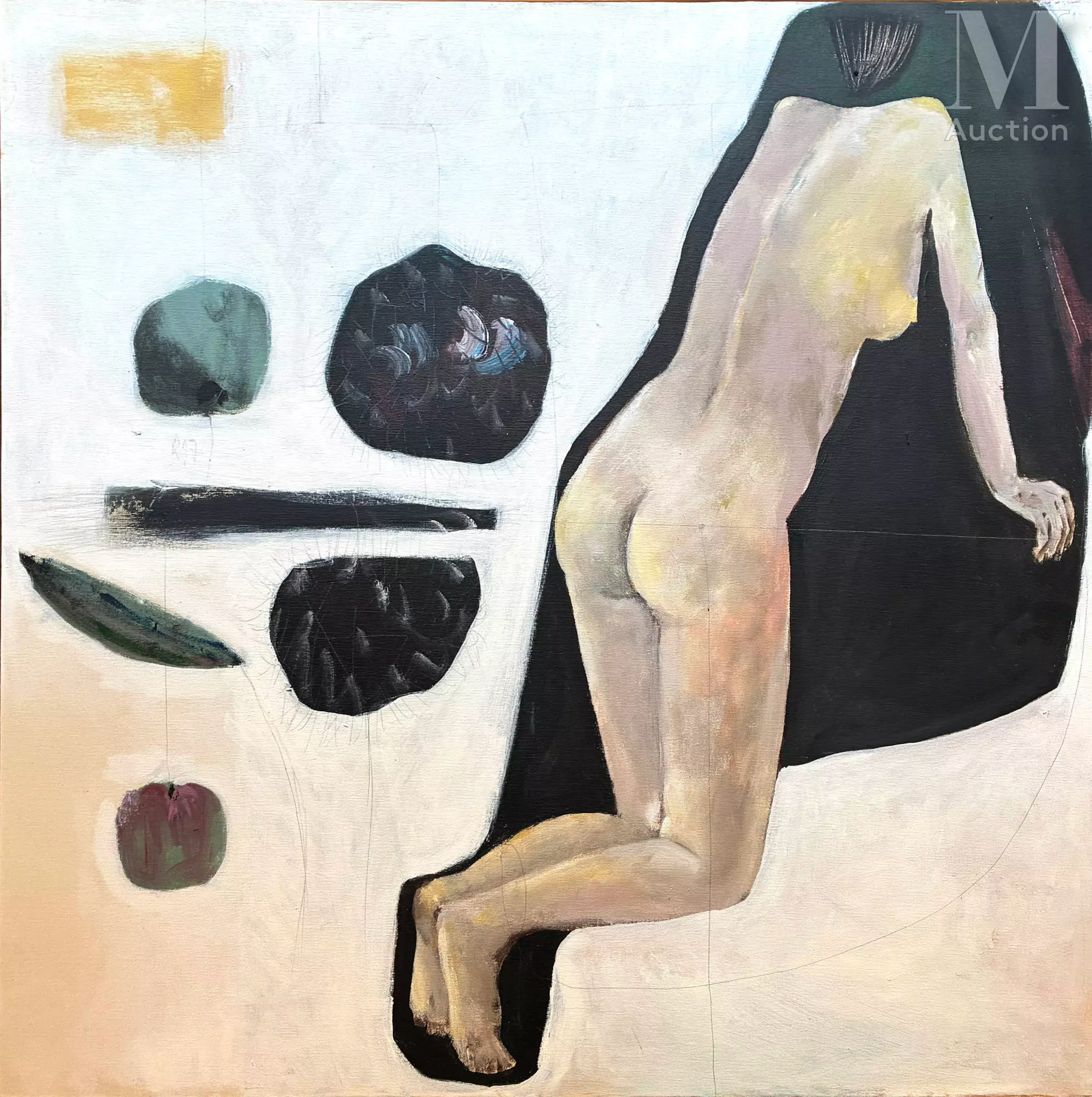Ⓟ NGUYEN QUAN (né en 1948) "Nu de dos"