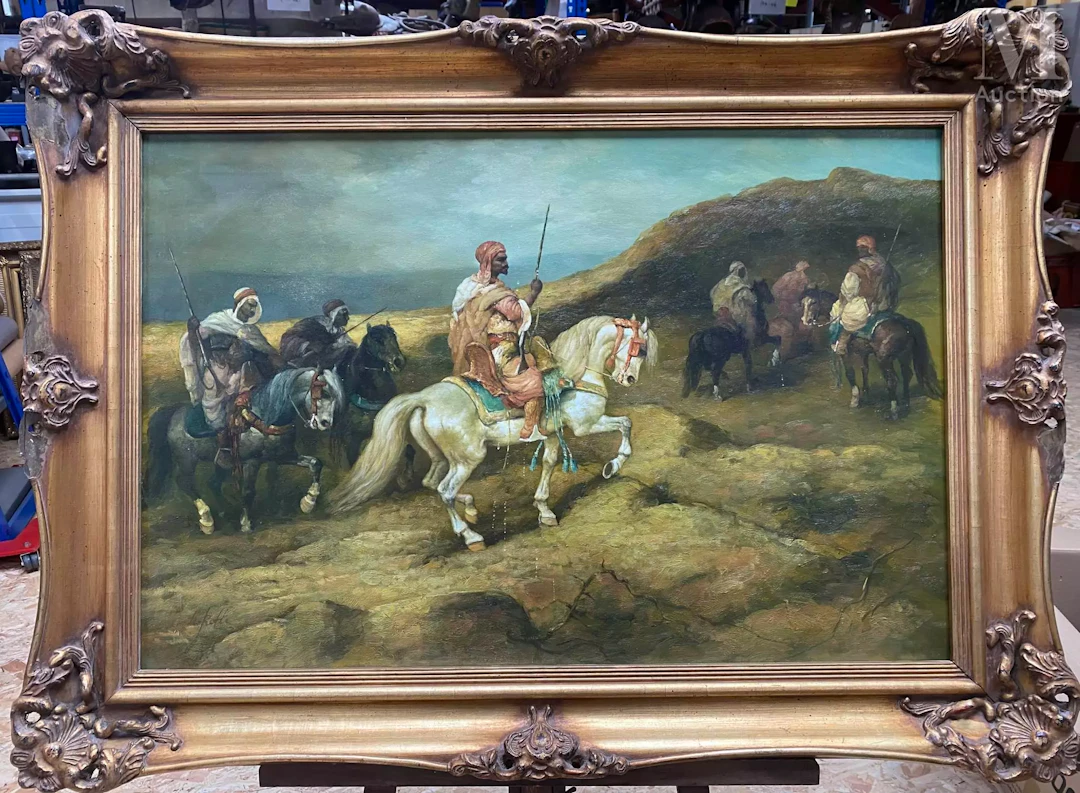 L. ROTH (XXe), copie d'après Adolf SCHEREYER (1828-1899) Guerriers