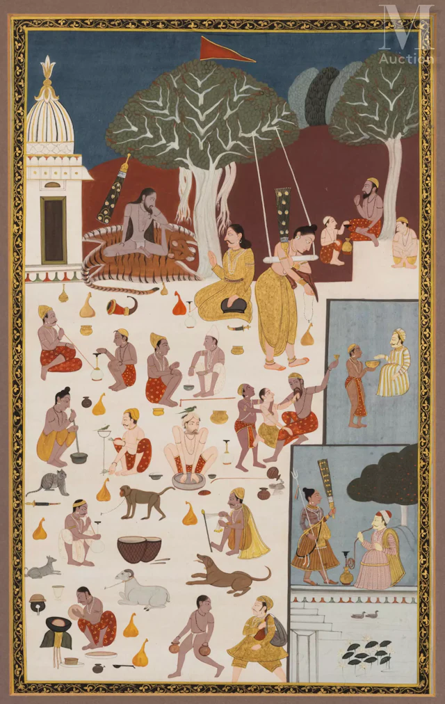 Miniature fête rituelle avec Shiva Nord de l’Inde, probablement Rajasthan