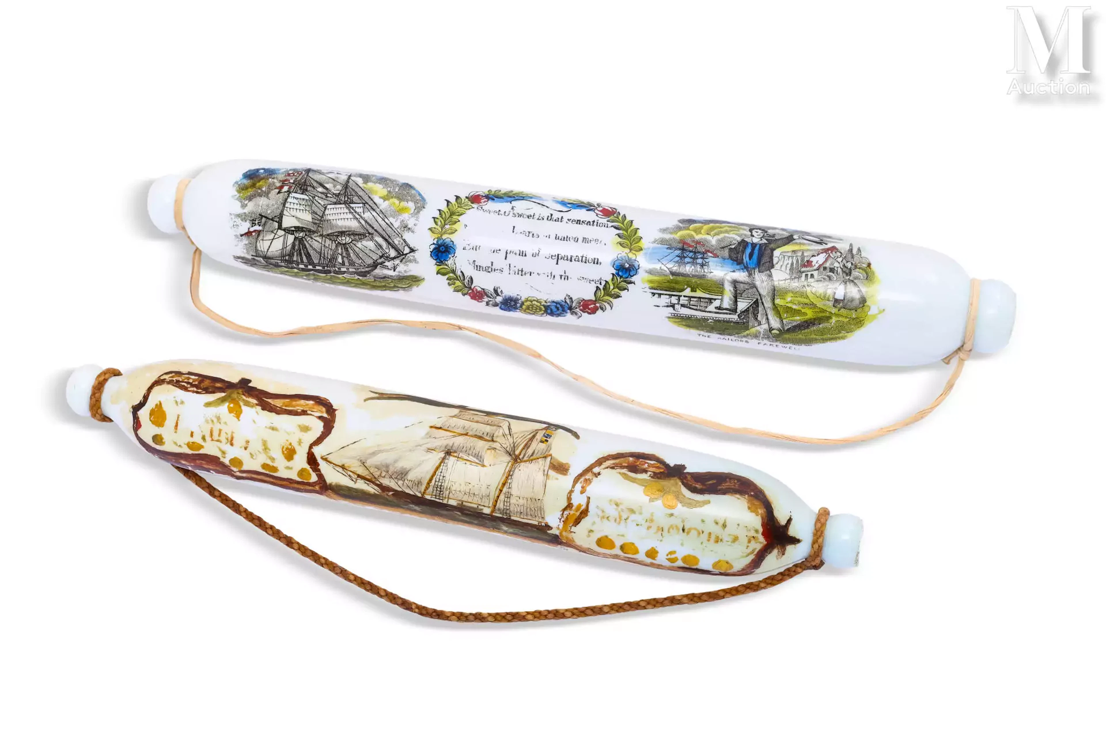 Deux Rolling ping XXeme 43 cm