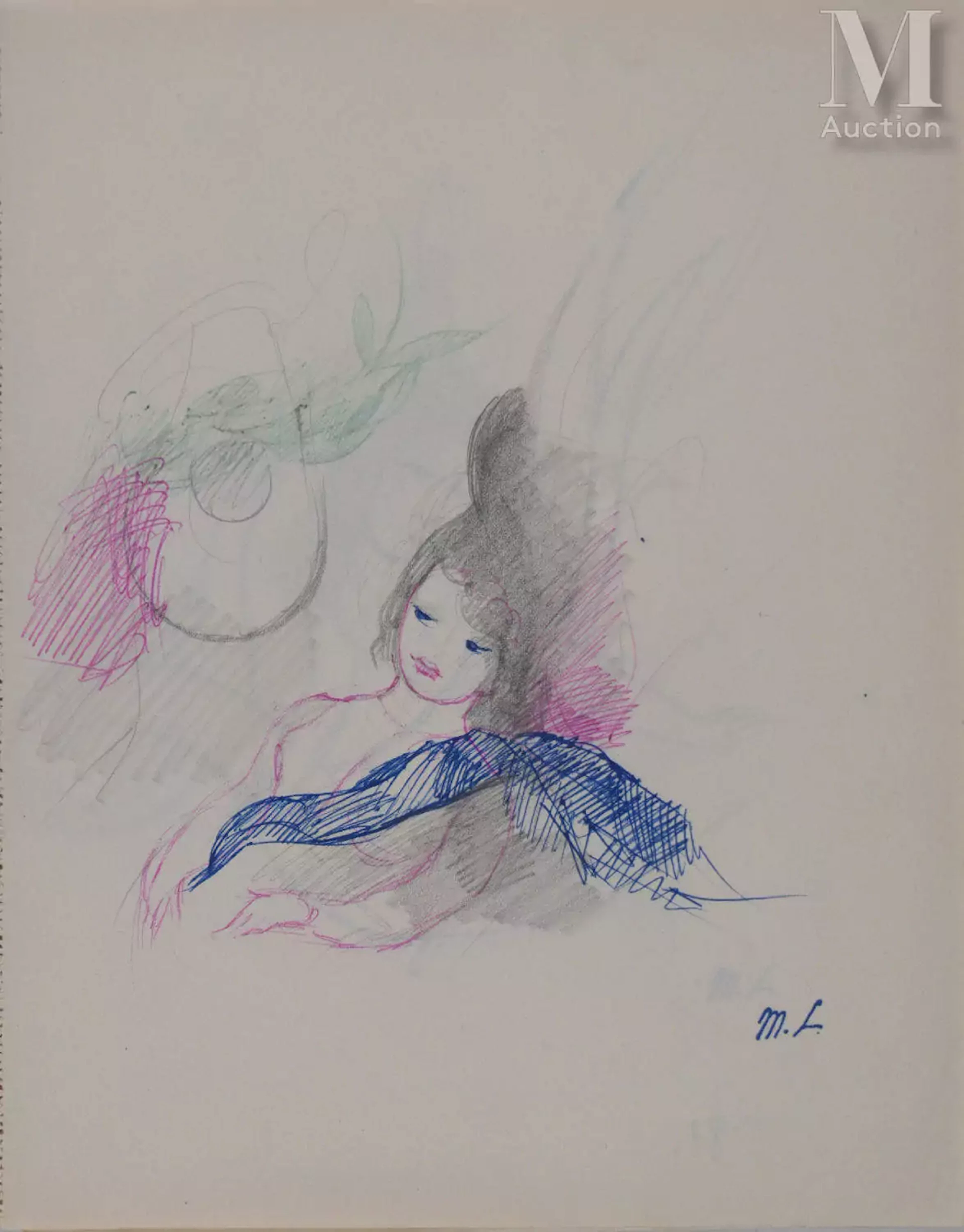 LAURENCIN Marie (1883-1956) Moment de paix, 1953