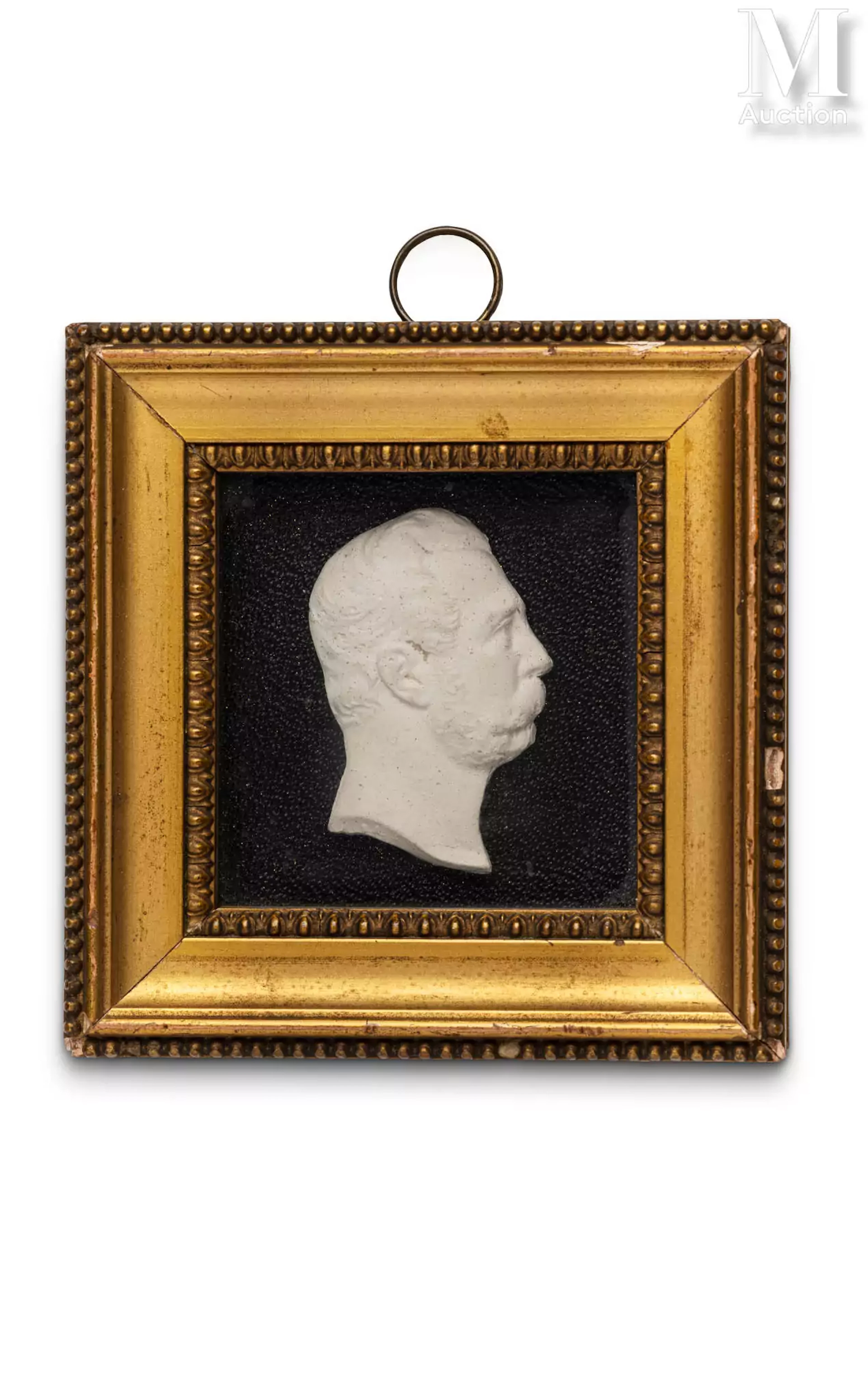 Profil droit du tsar Alexandre II en plâtre imitant le biscuit de porcelaine