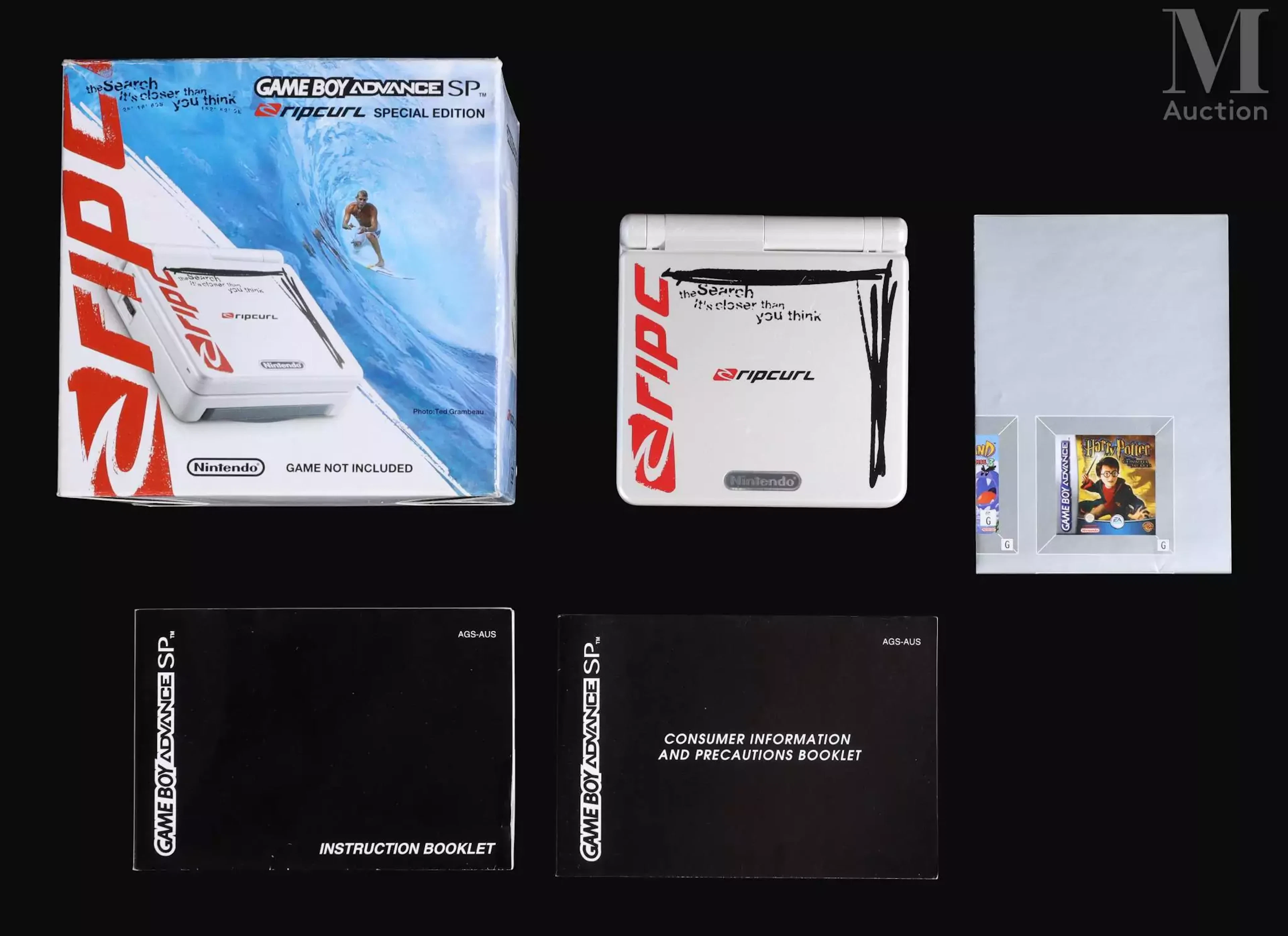 NINTENDO GAME BOY ADVANCE Console Nintendo GBA SP limited "Rip Curl