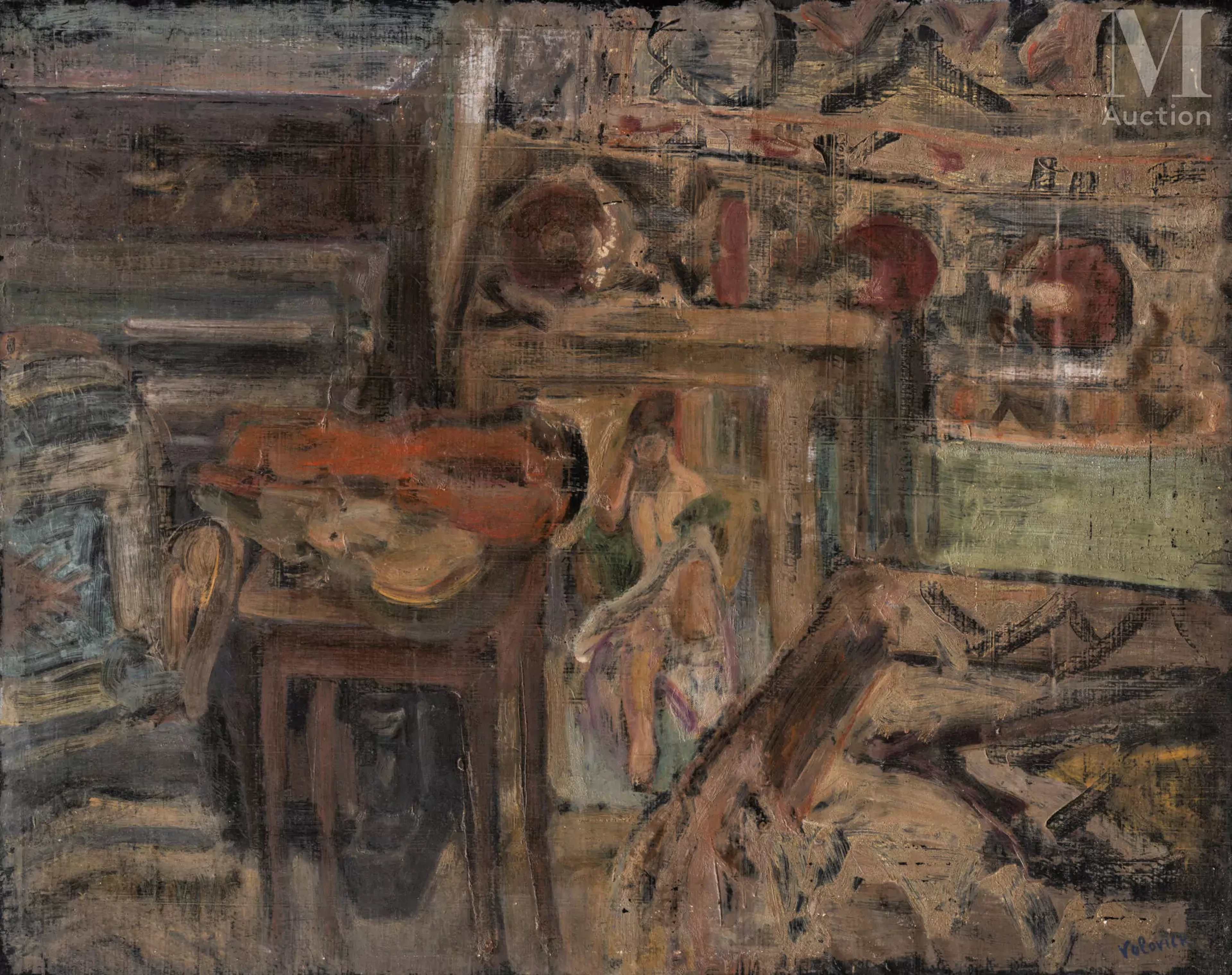 Lazare VOLOVICK (Krementchuk 1902 - Paris 1977) Tableaux et violon