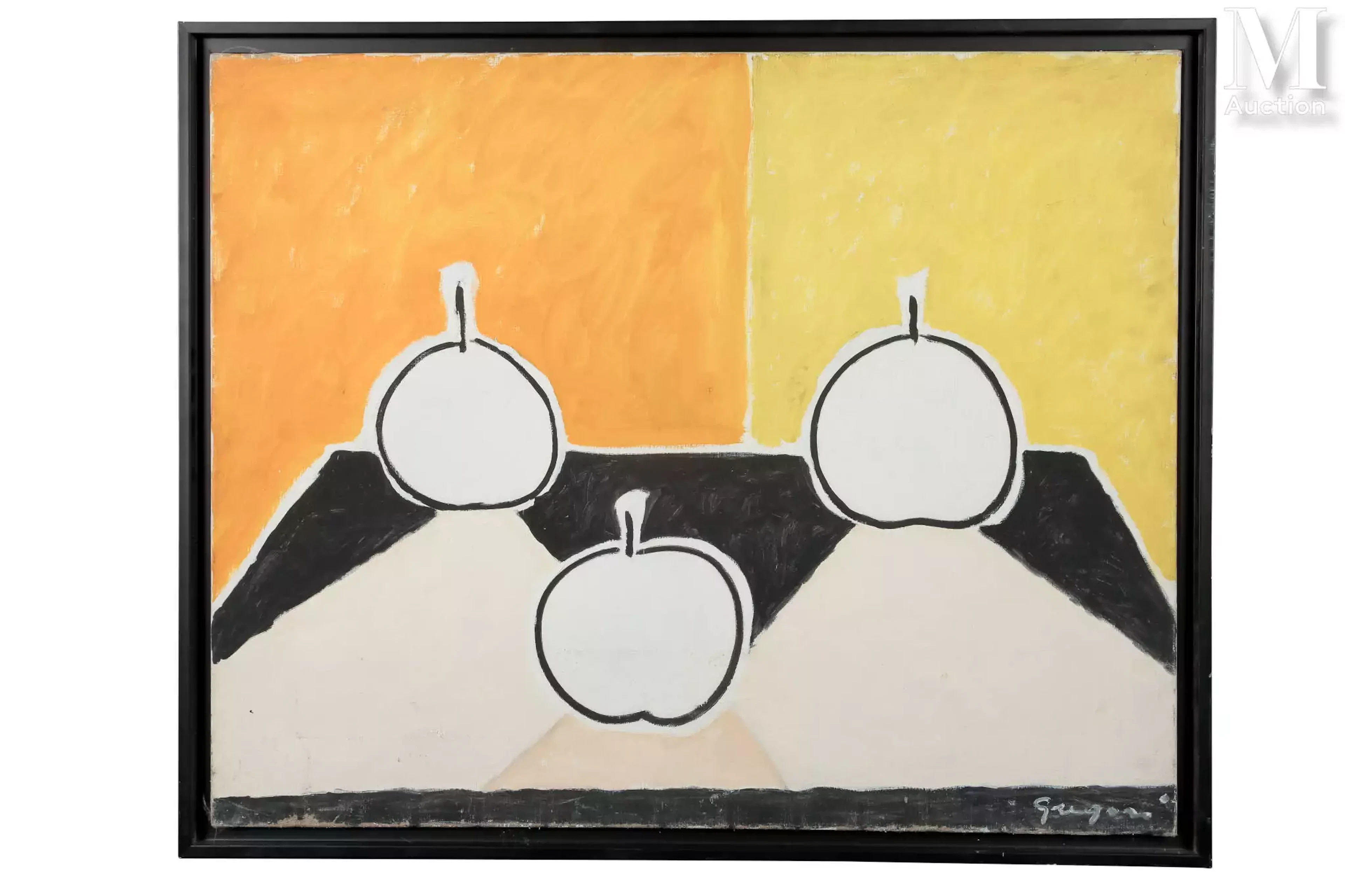 Gino GREGORI (1906-1973) Trois Pommes, 1972