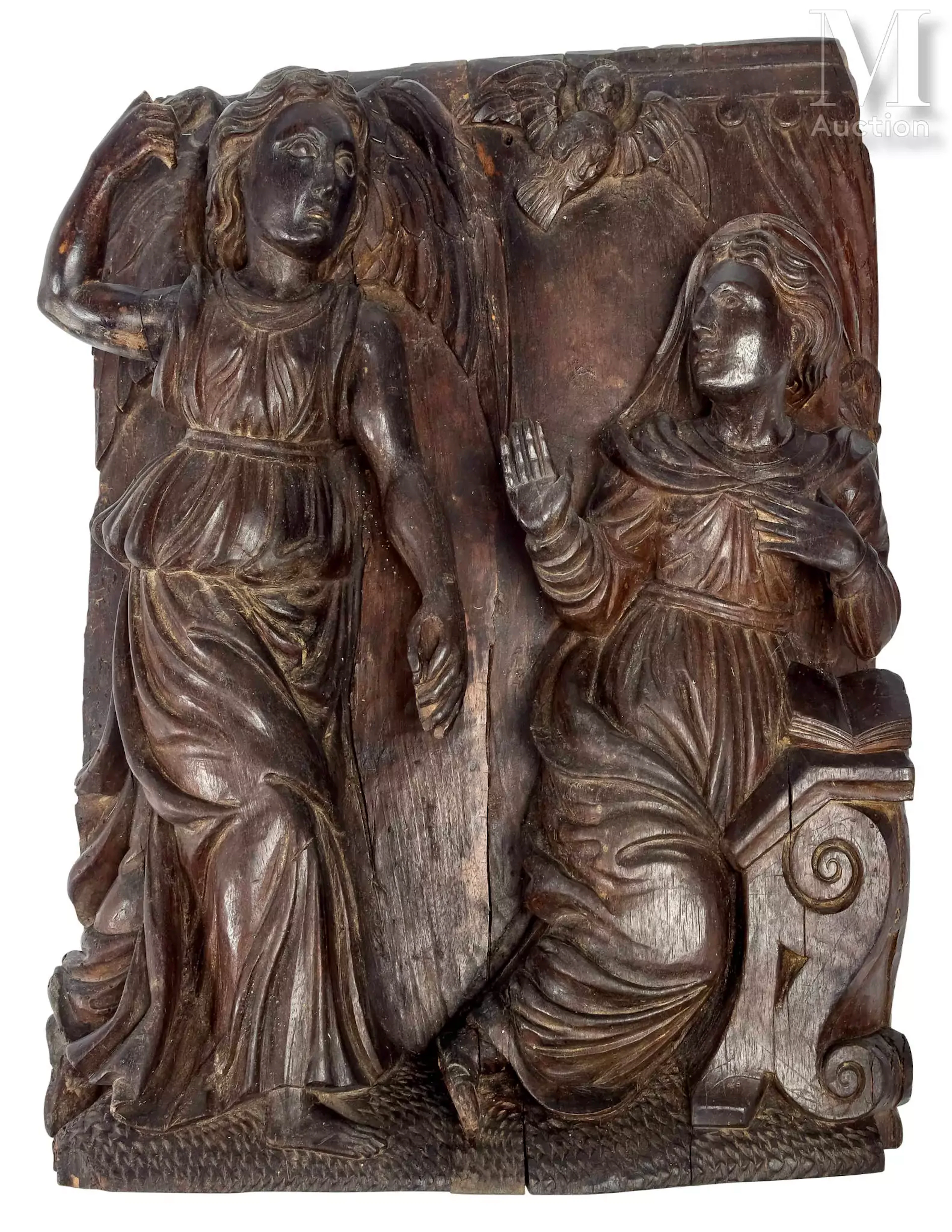 Bas relief religieux sculpté L'Annonciation