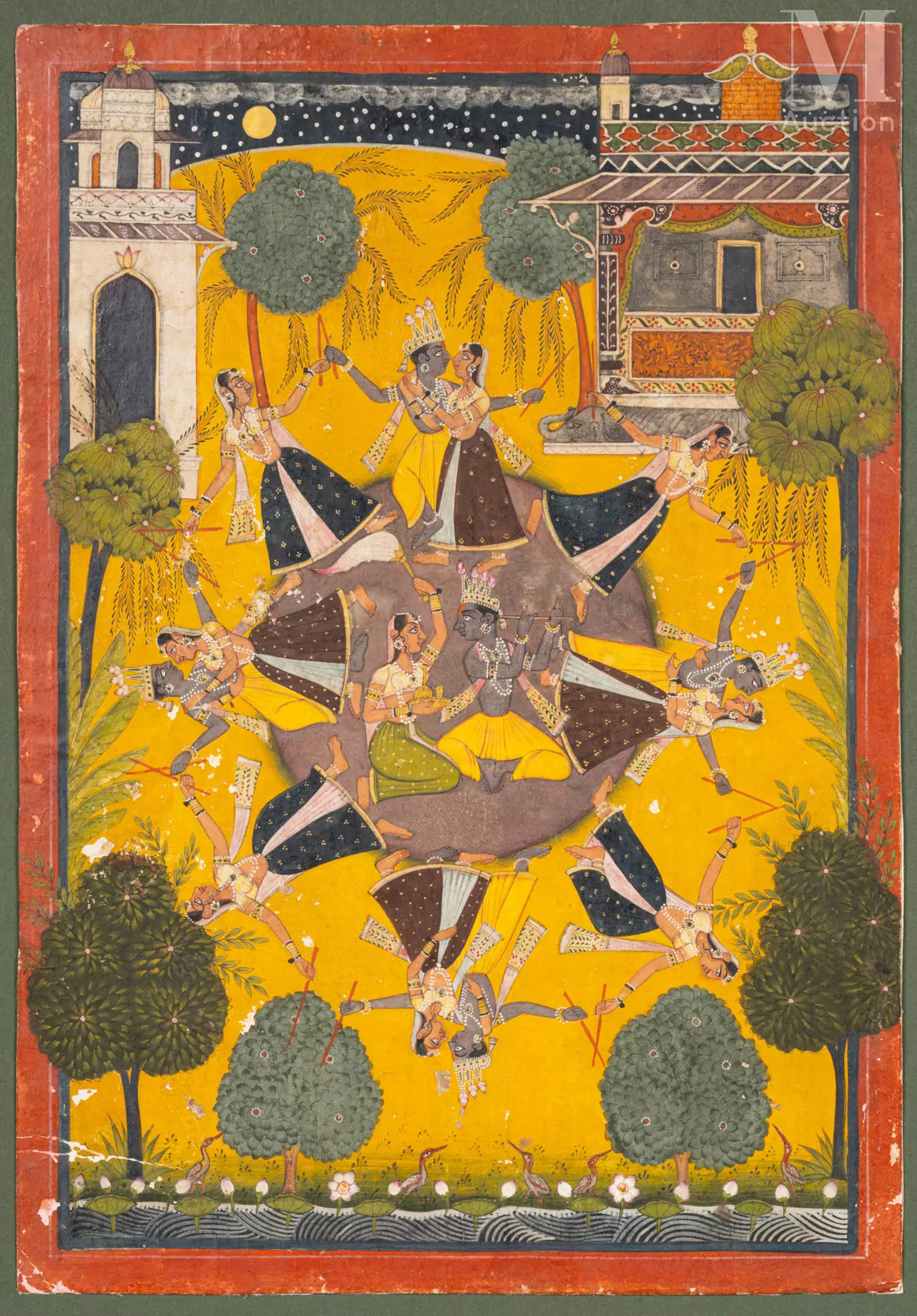 Râsa Lîlâ Inde du Nord, probablement Rajasthan ou Himachal Pradesh, vers 1800