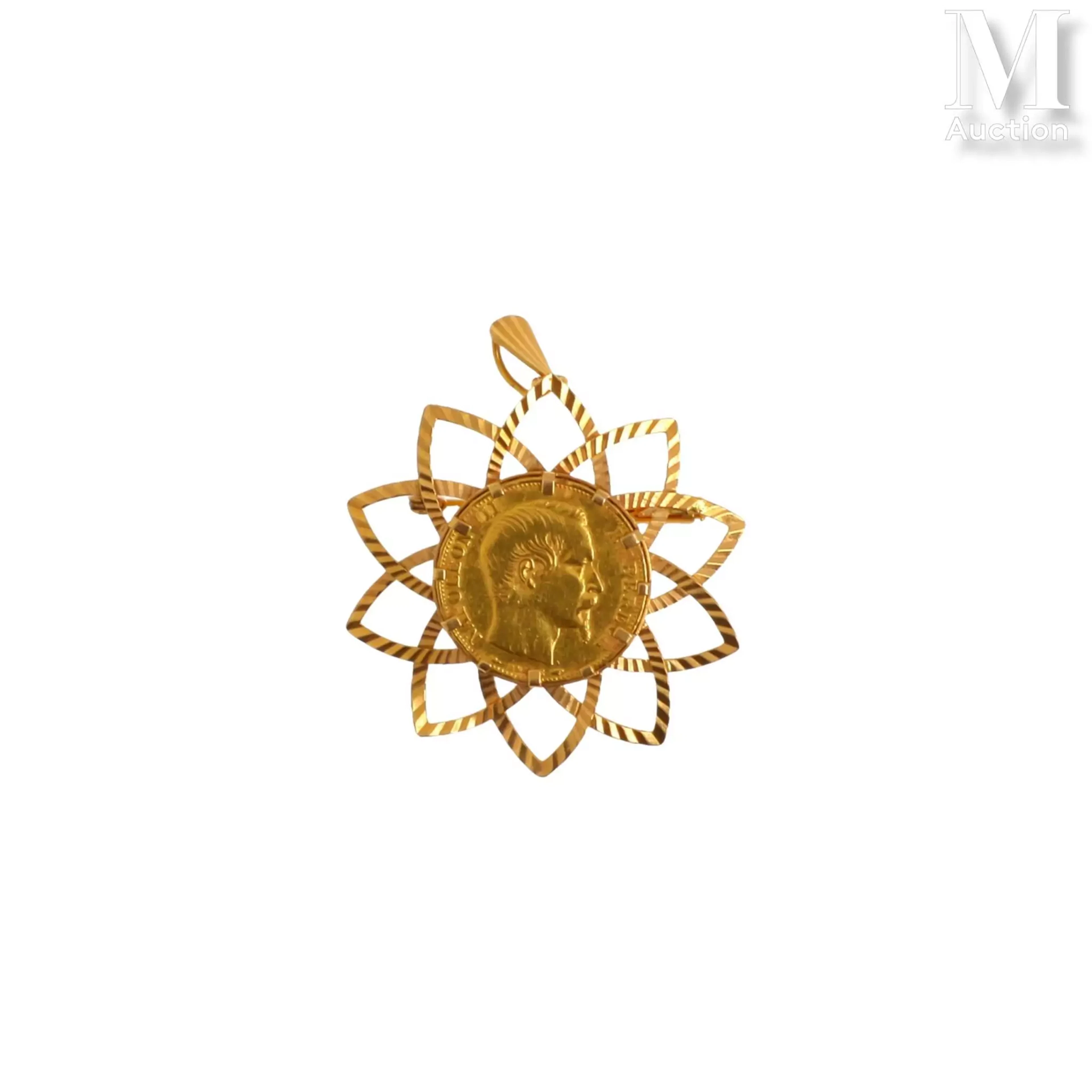 Broche-pendentif pièce de 20 FF