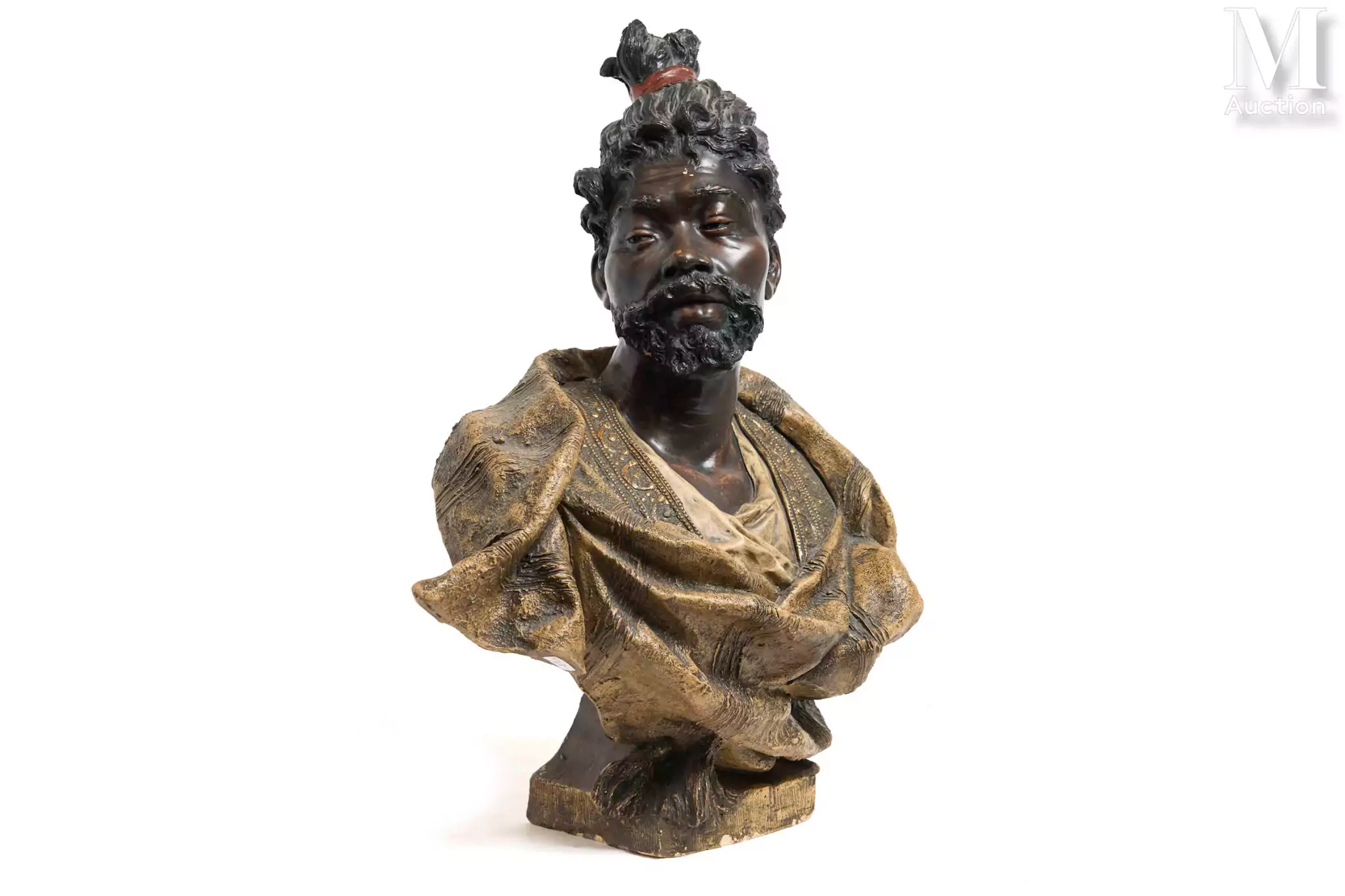 Vienne, manufacture de Friedrich GOLDSCHEIDER (1845-1897) Buste d’oriental