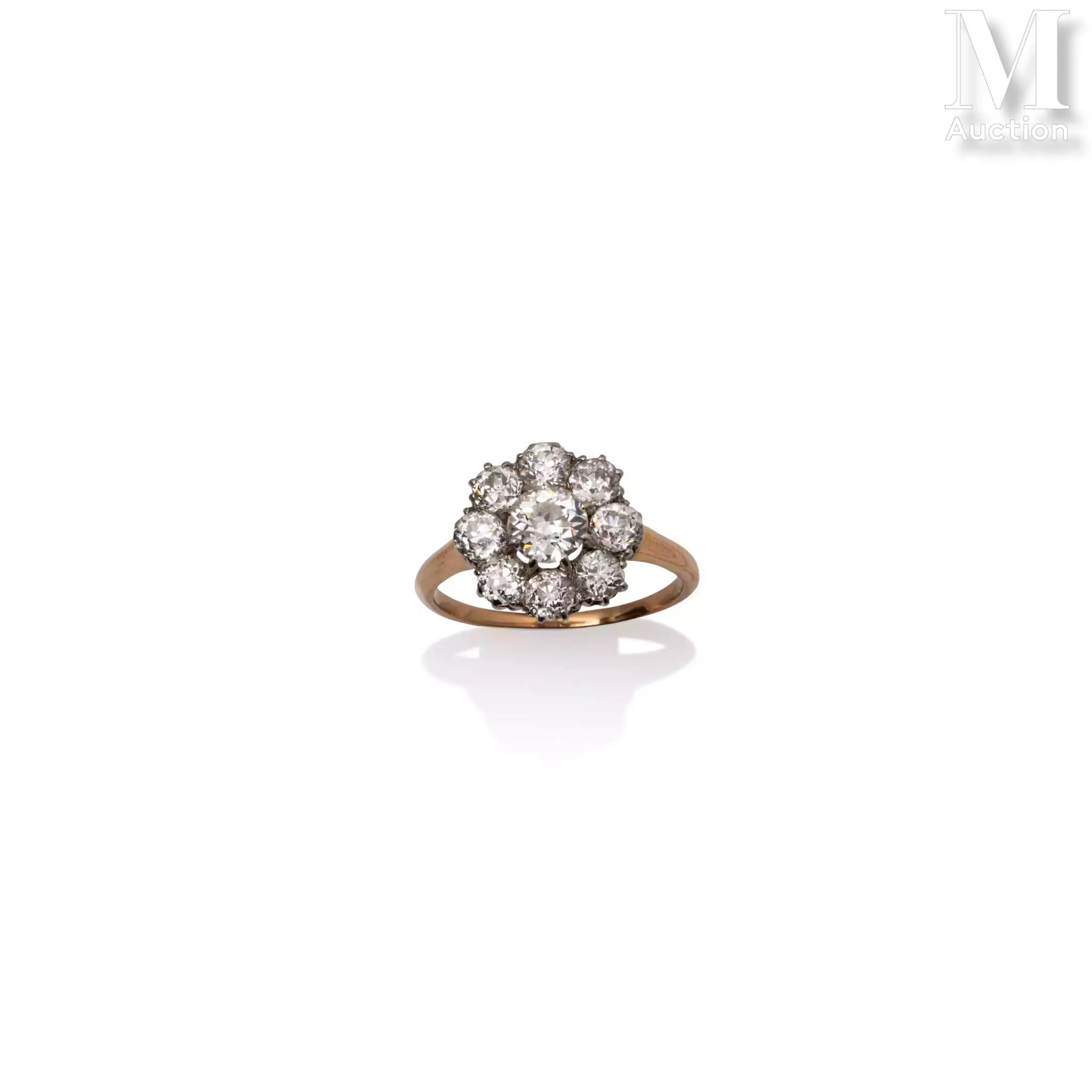 Bague marguerite diamants