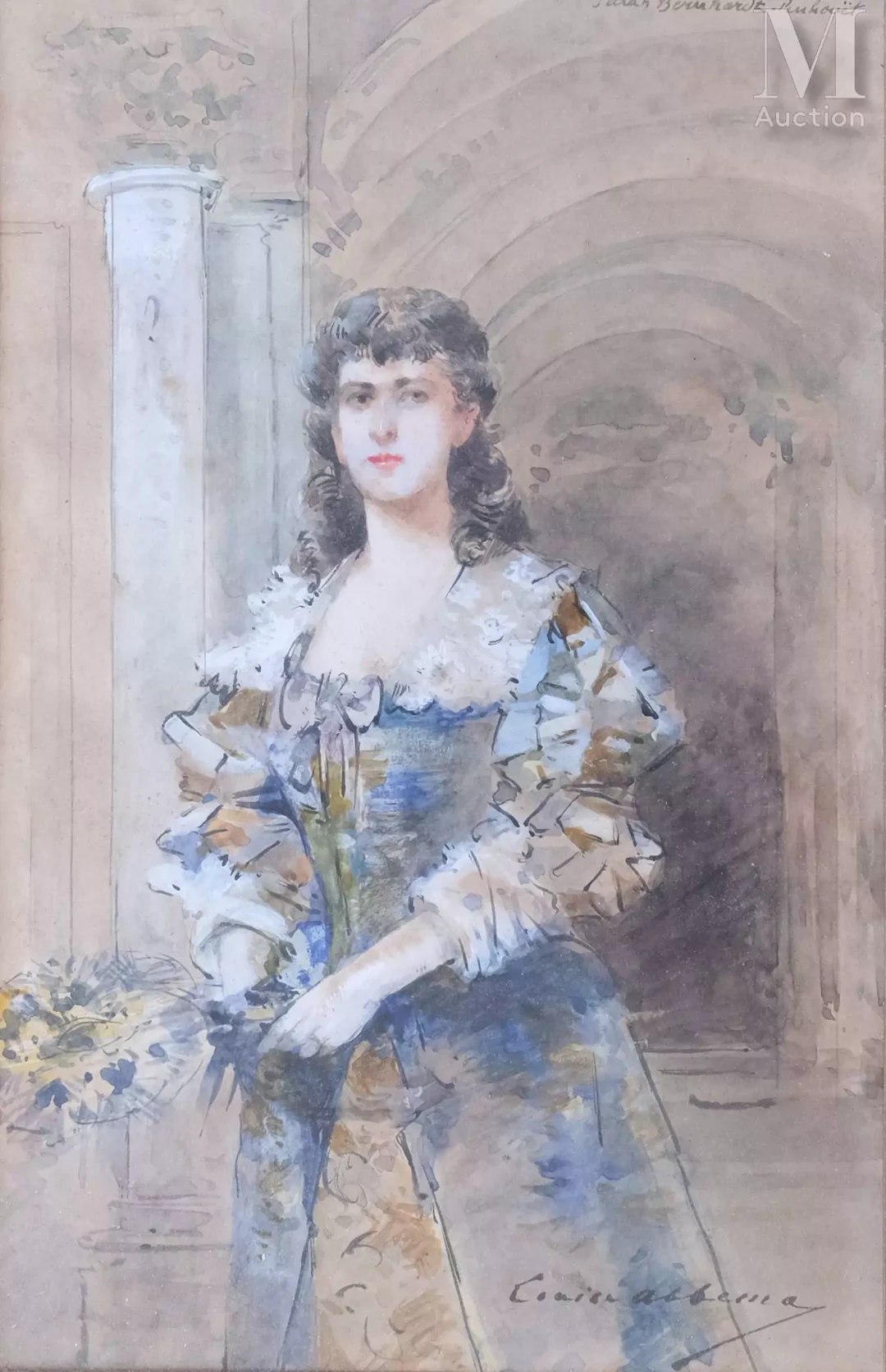 ABBÉMA Louise (1853-1927) "Portrait présumé de Sarah BERNHARDT"