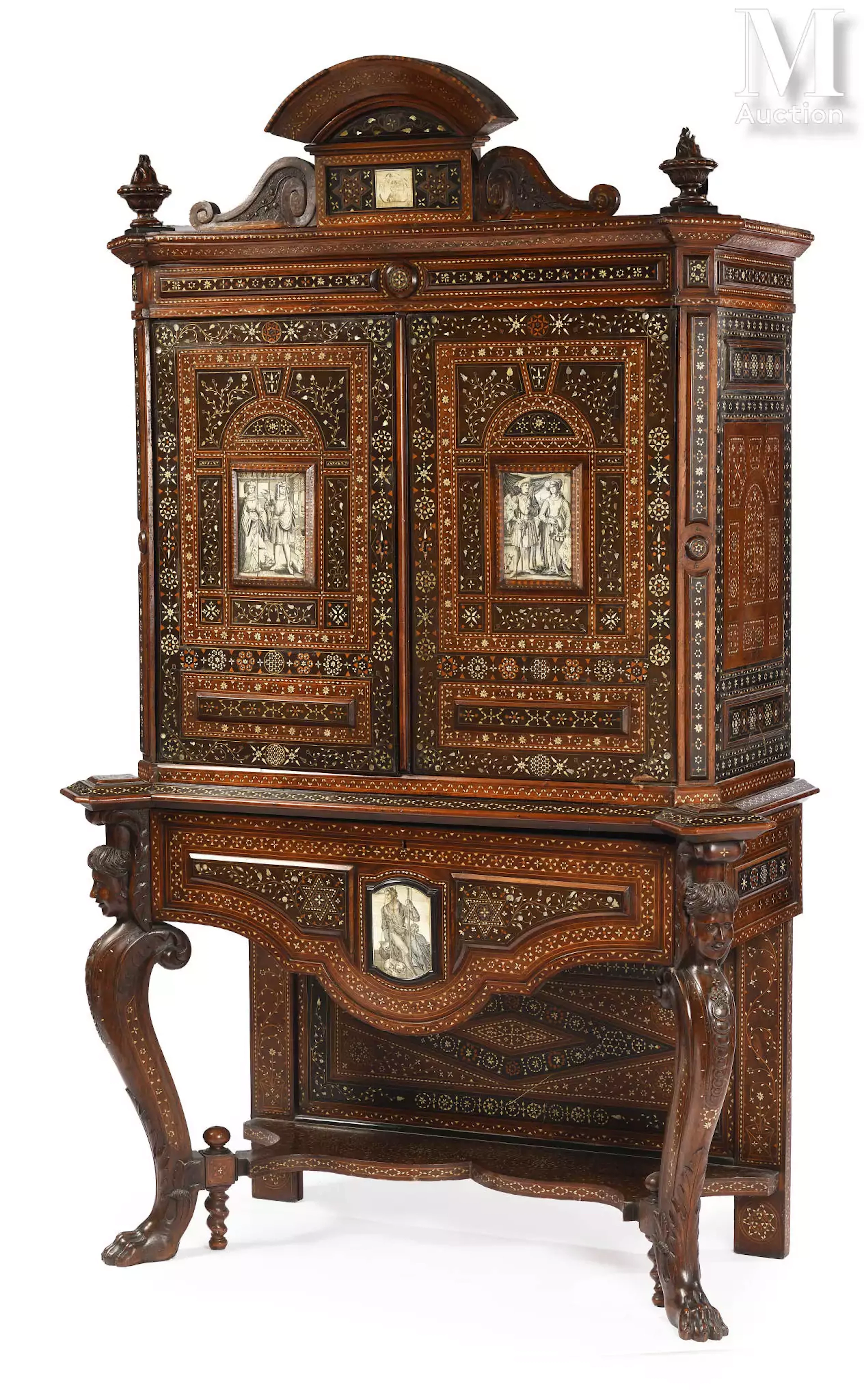 Cabinet-crédence, Italie, Lombardie, XIXe siècle , à rapprocher des
