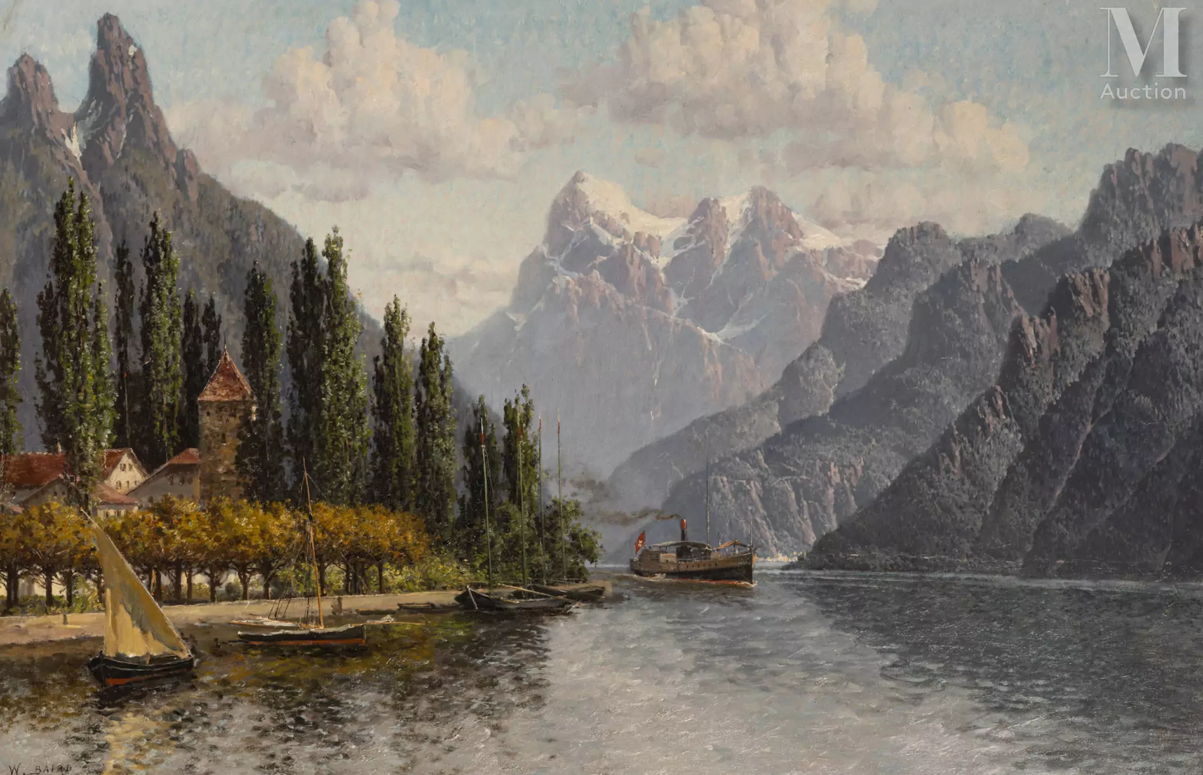 William Baptiste BAIRD (1847-1917) Vevey, Lac de Genève