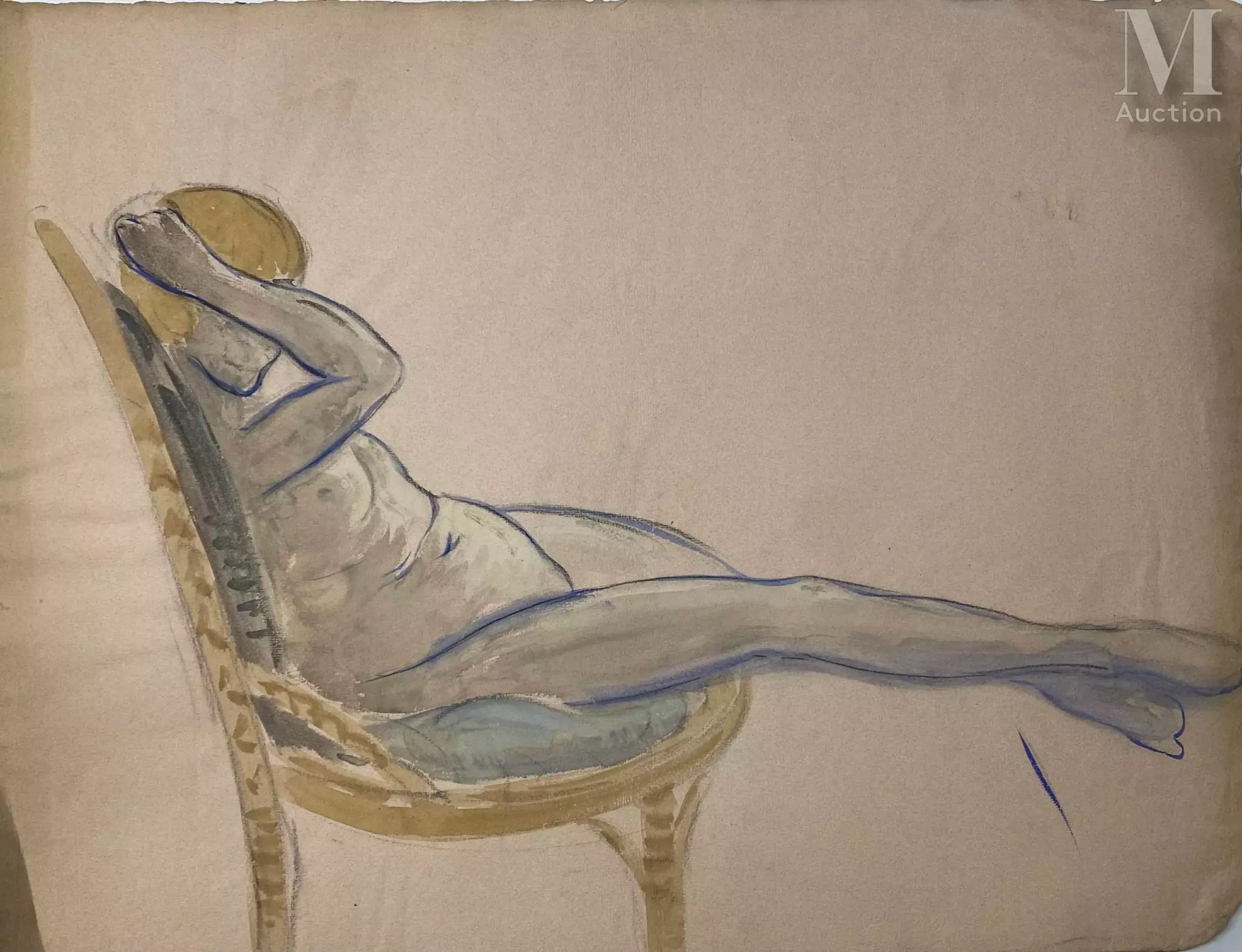 Ecole française du XXème Un lot dont : Etude de femme nue
