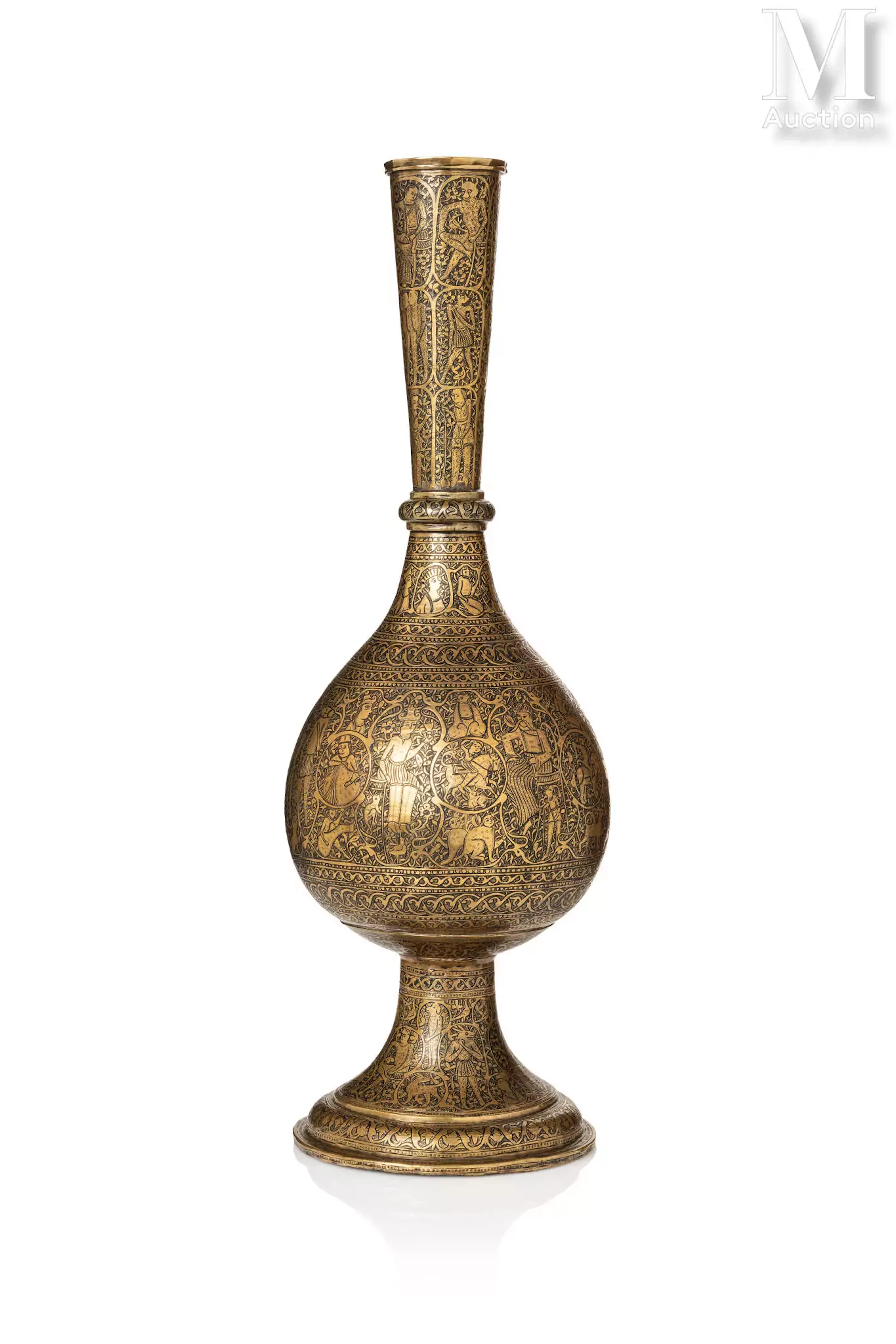 Surahi - Bouteille attribué à Baqi Hakkak Iran, Art Qajar, début du XIXe siècle
