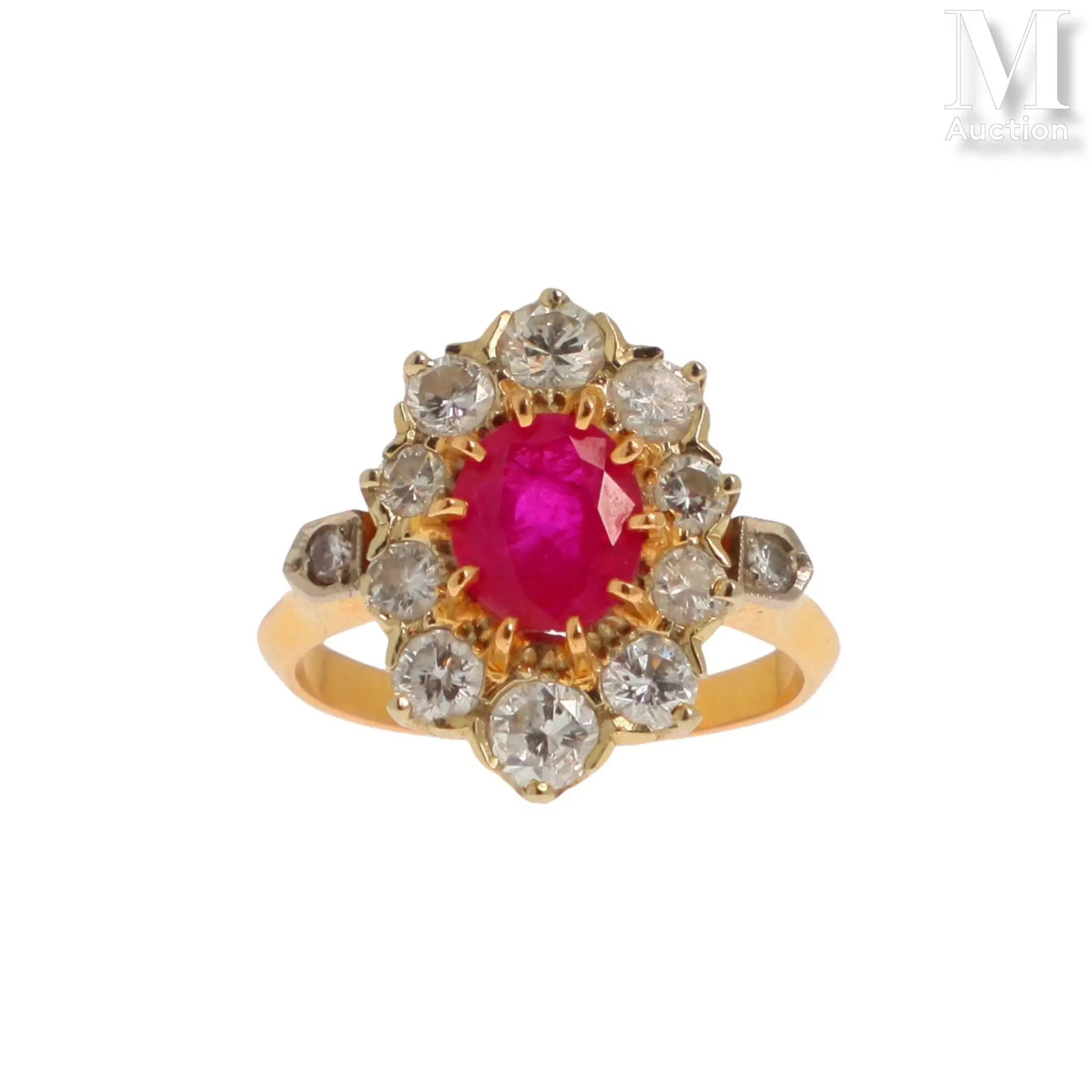 Bague marguerite rubis