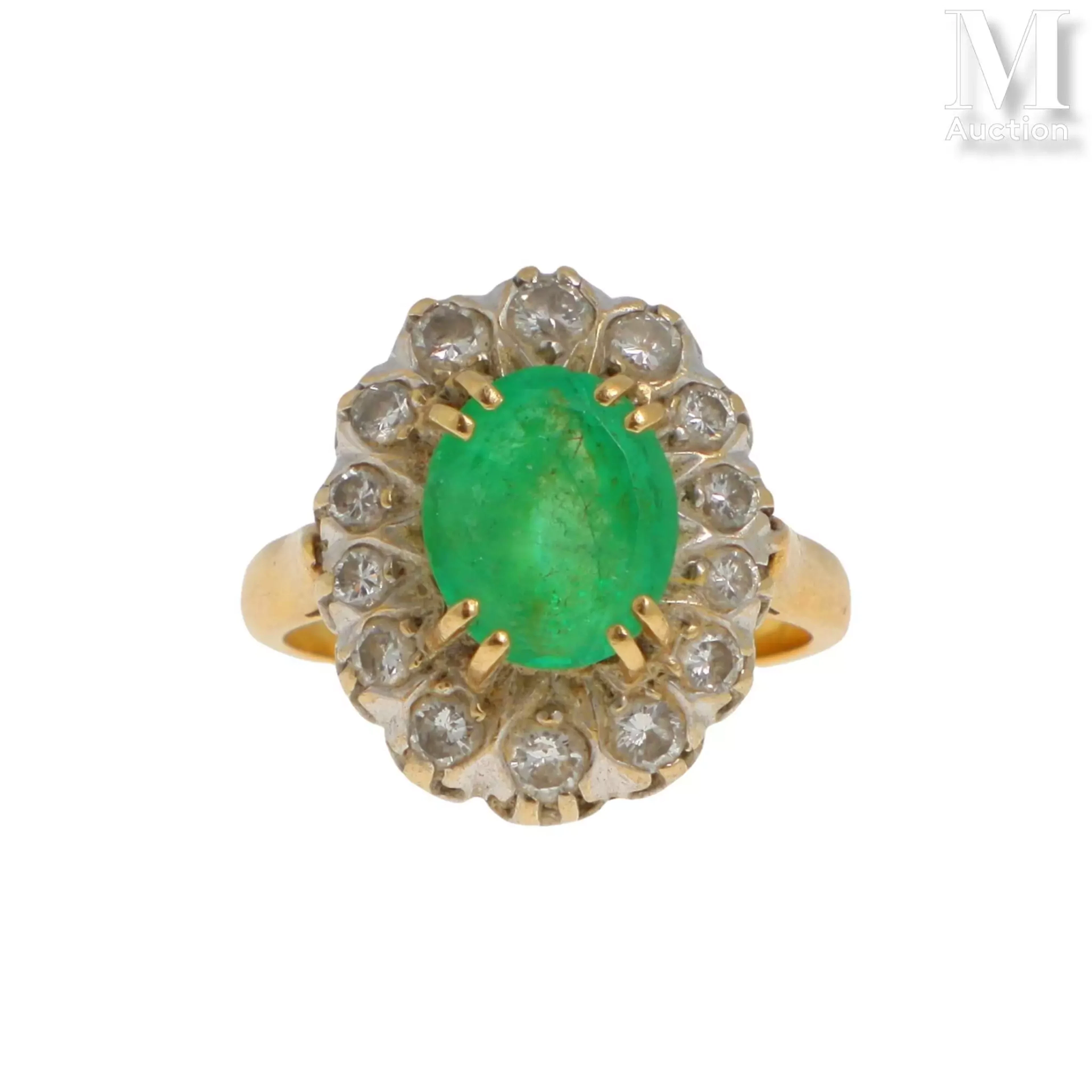Bague marguerite émeraude