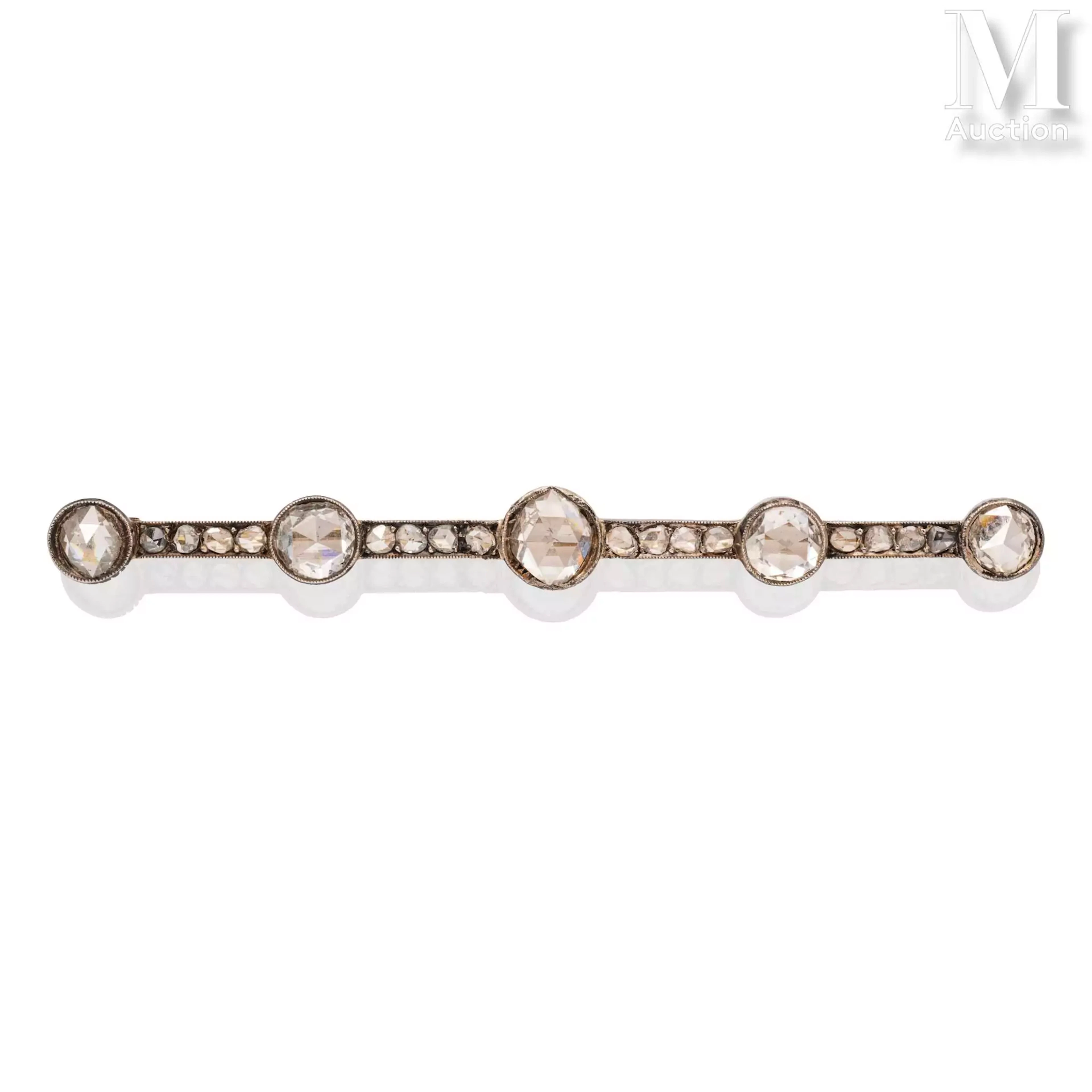 Broche barrette diamants