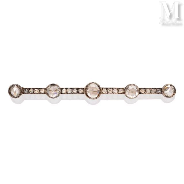 Broche barrette diamants