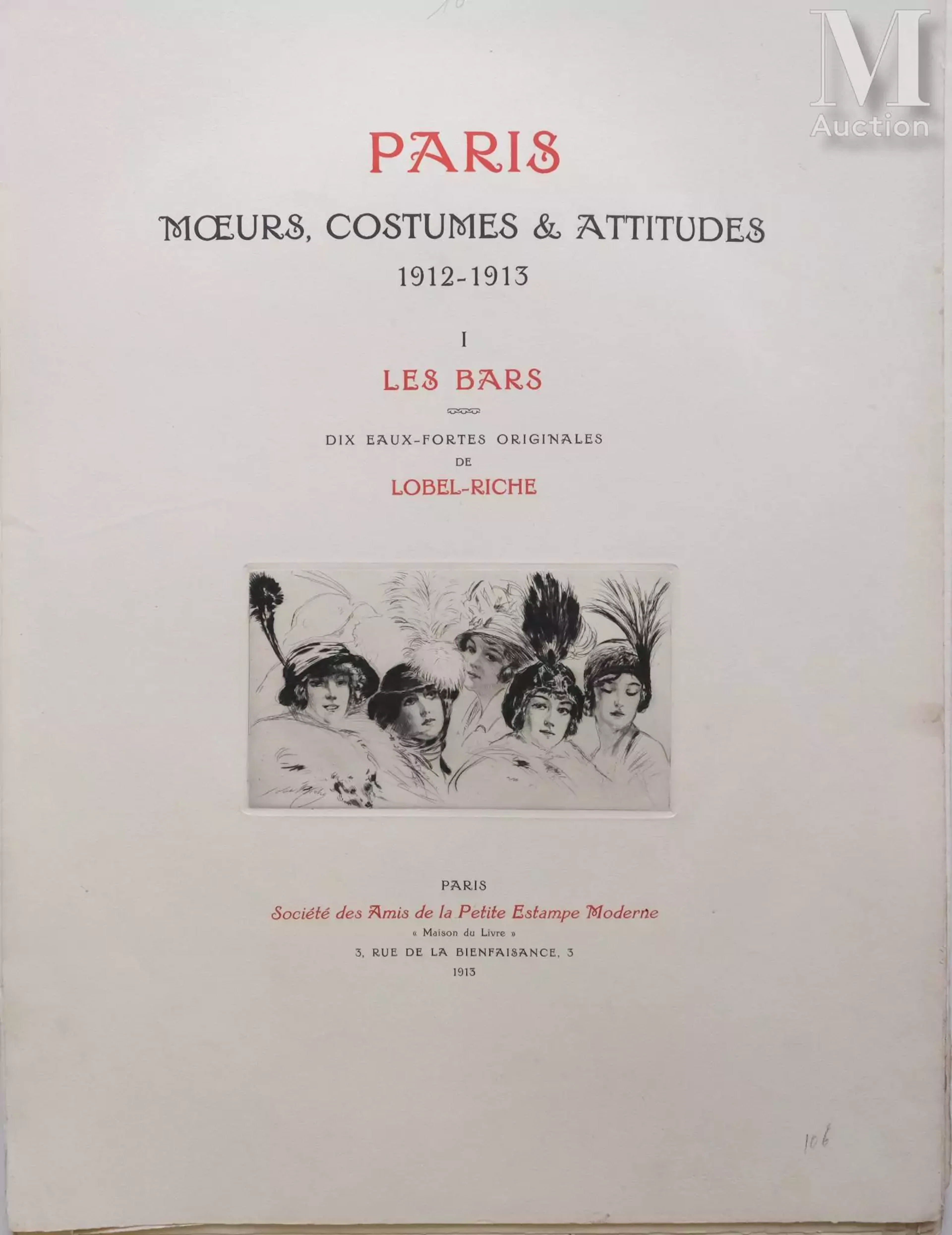 LOBEL-RICHE (1877-1950) Dix eaux fortes originales "Mœurs, costumes