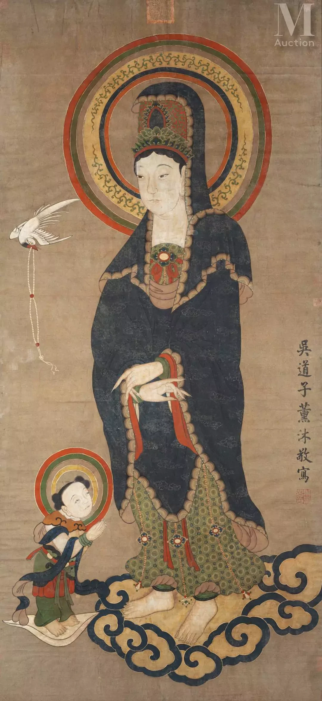 CHINE, XXe siècle, Dans le style de Wu Daozi Peinture