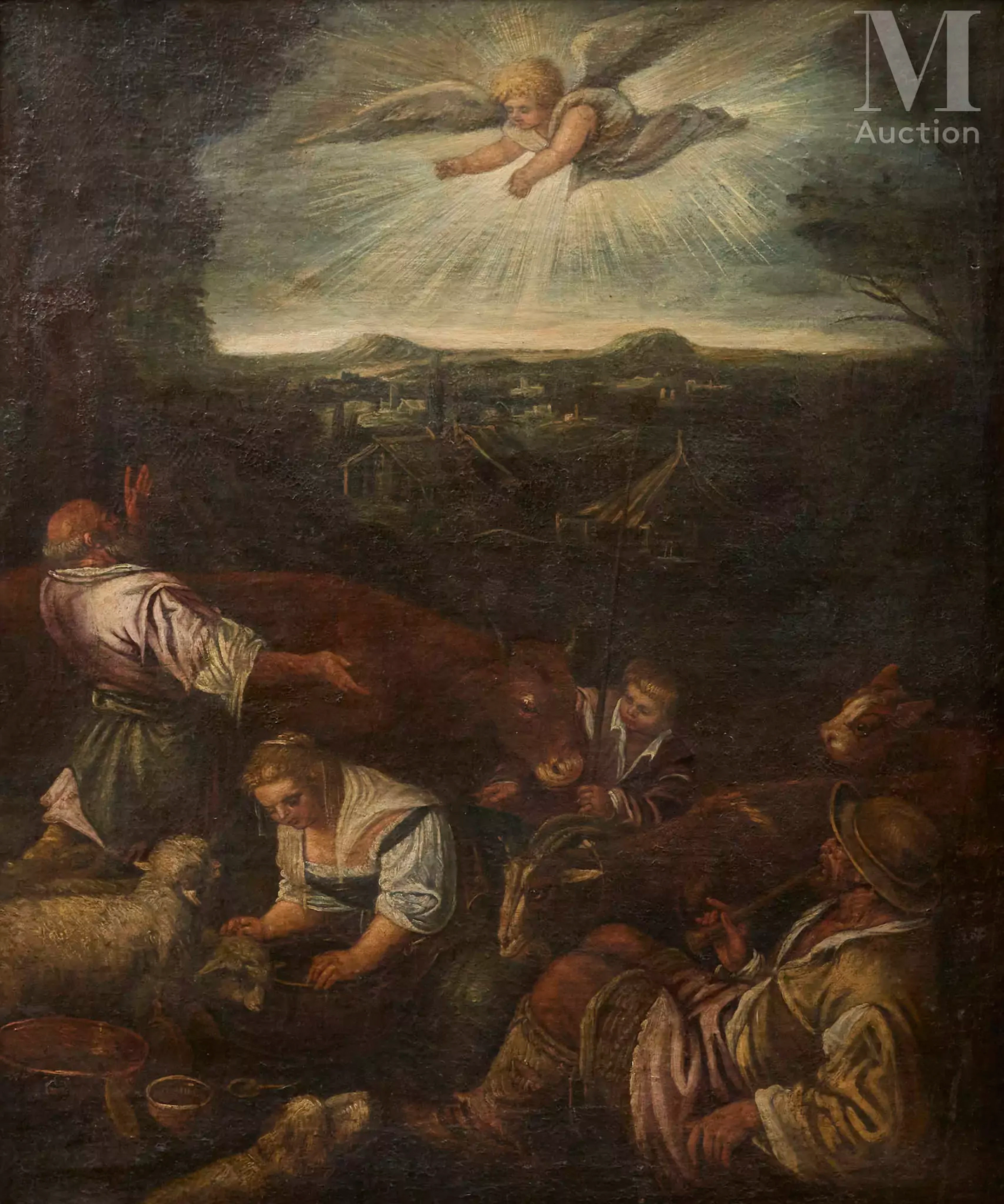 Ecole VENITIENNE du XVIIe siècle, atelier de Jacopo BASSANO L’Annonce