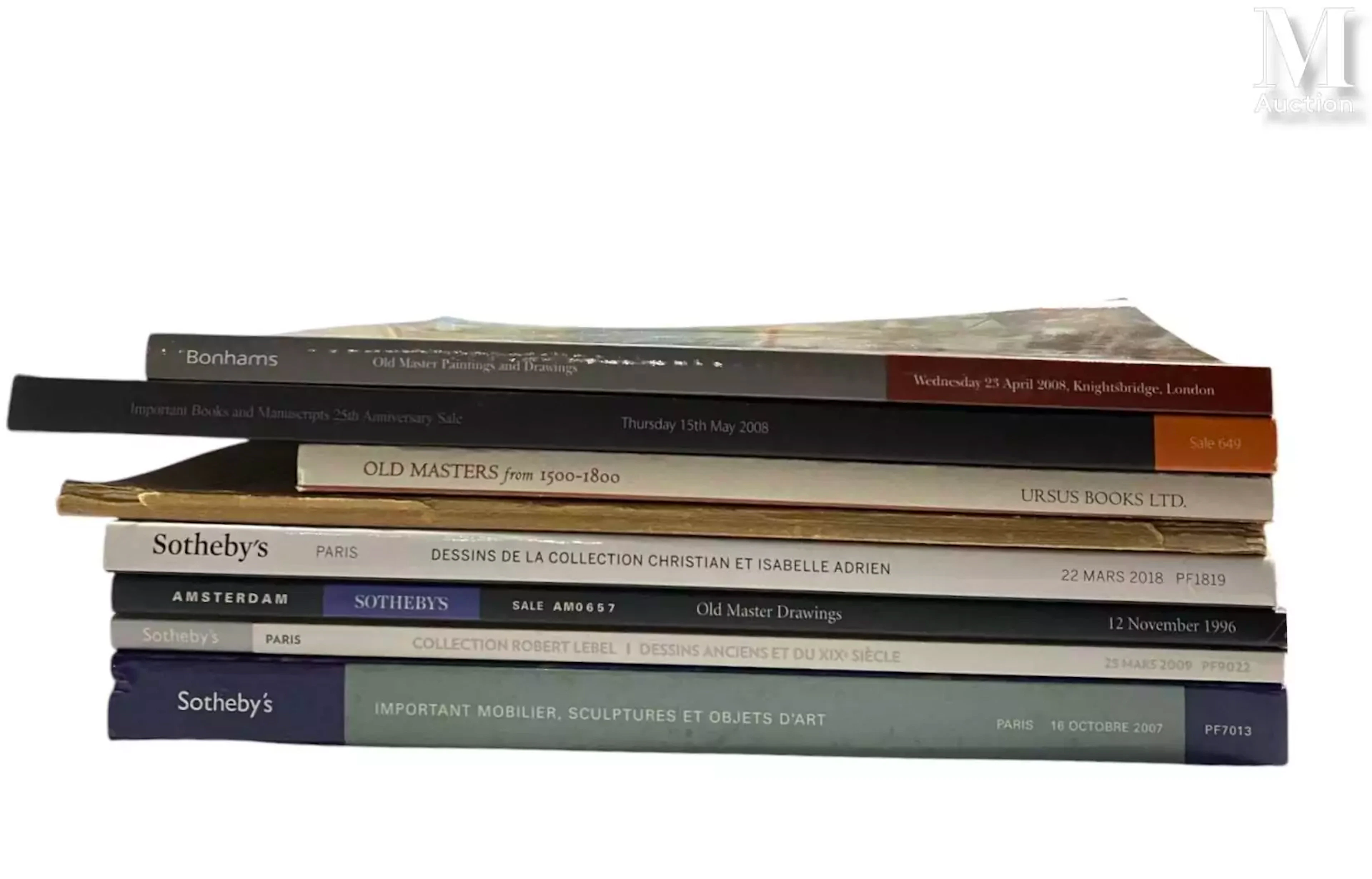 Lot de sept catalogues de vente aux enchères
