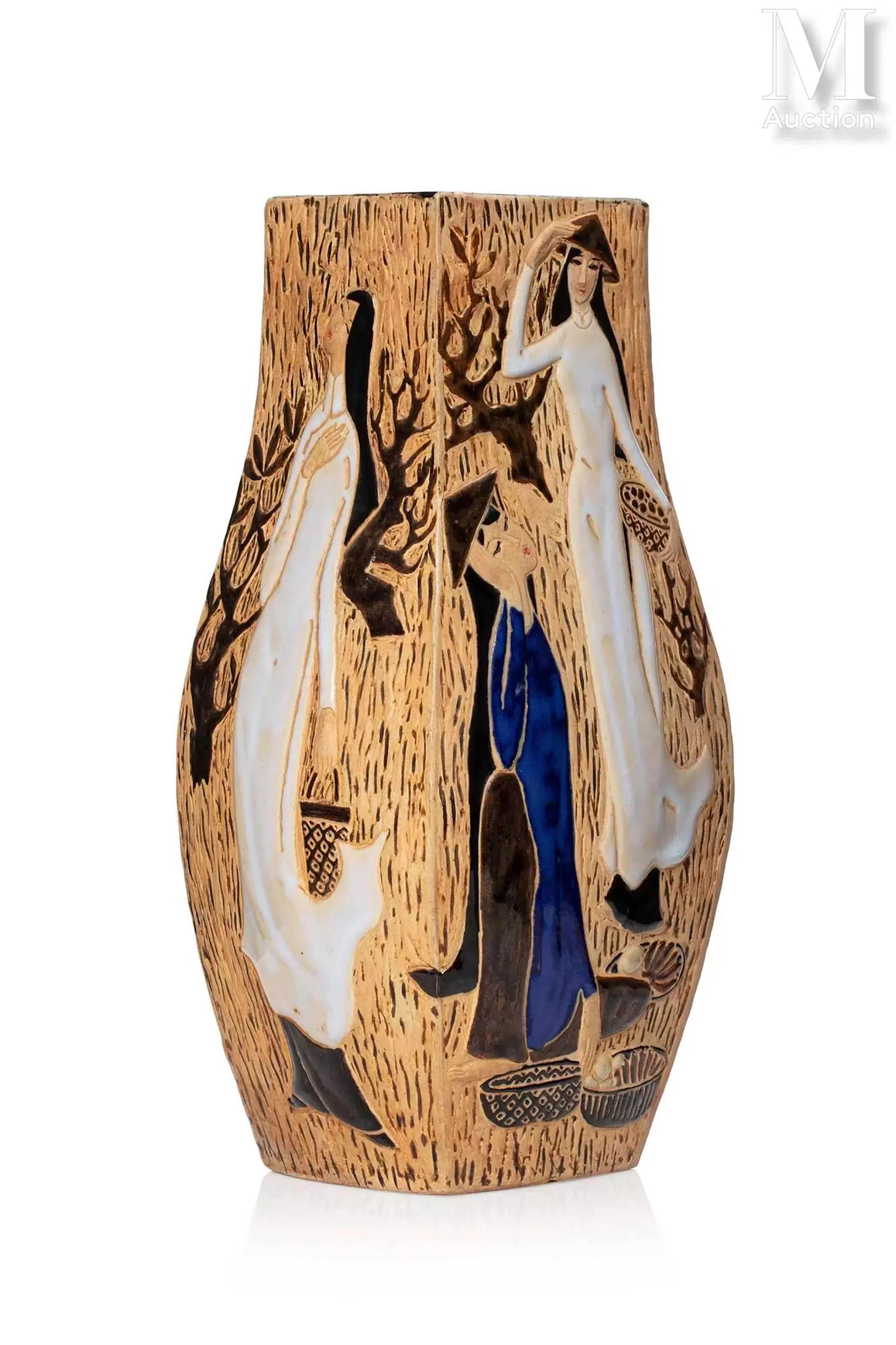 VIETNAM, XXe siècle Élégant vase en grès de Bien Hoa