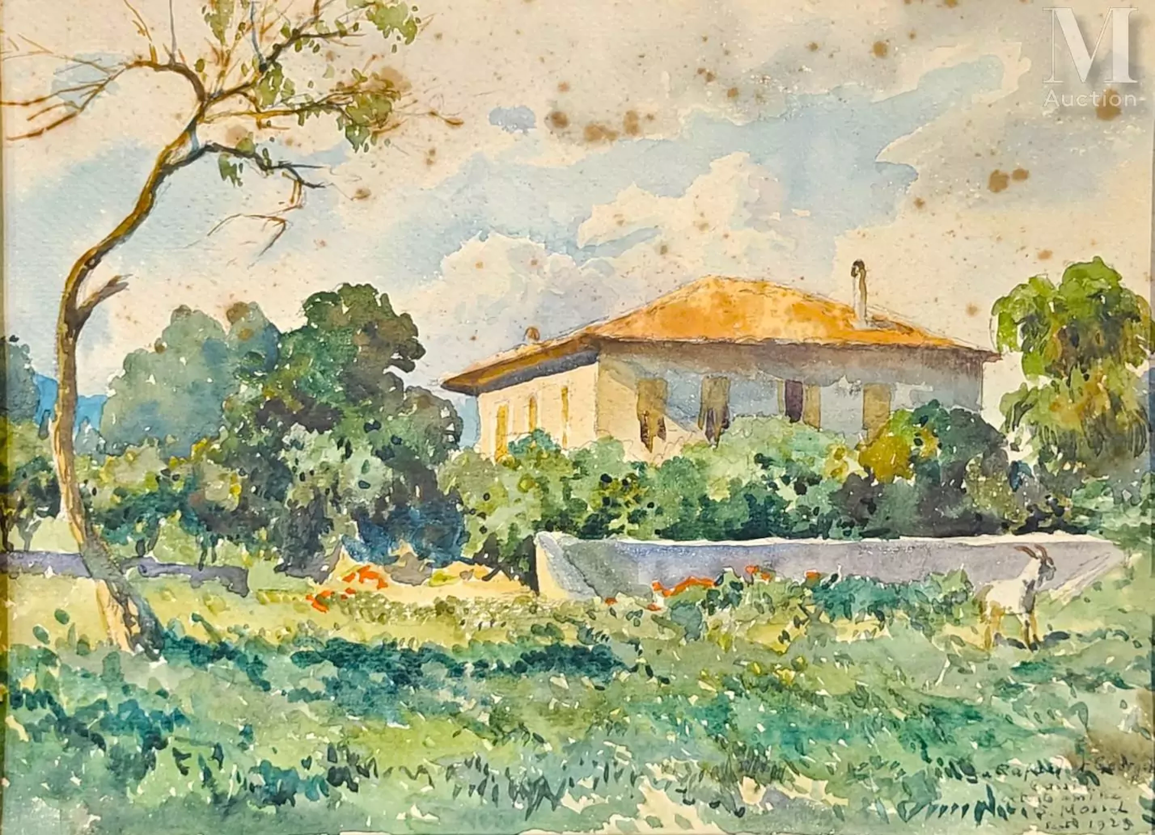 Gustave Adolphe MOSSA (1883-1971) Deux aquarelles sur papier