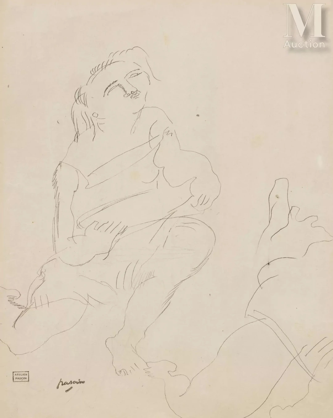 Jules PASCIN (Vidin 1885-Paris 1930) Jeune femme assise