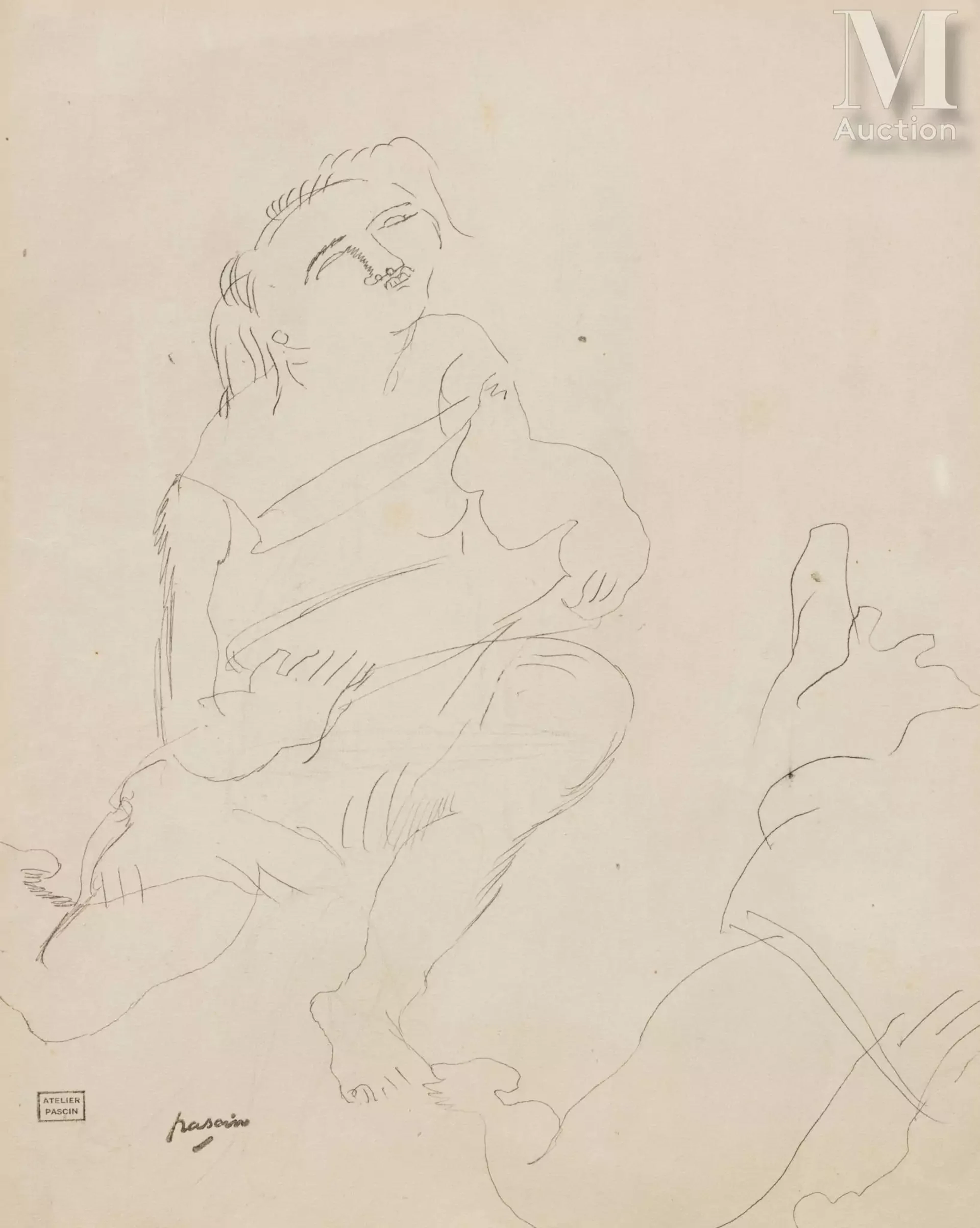 Jules PASCIN (Vidin 1885-Paris 1930) Jeune femme assise