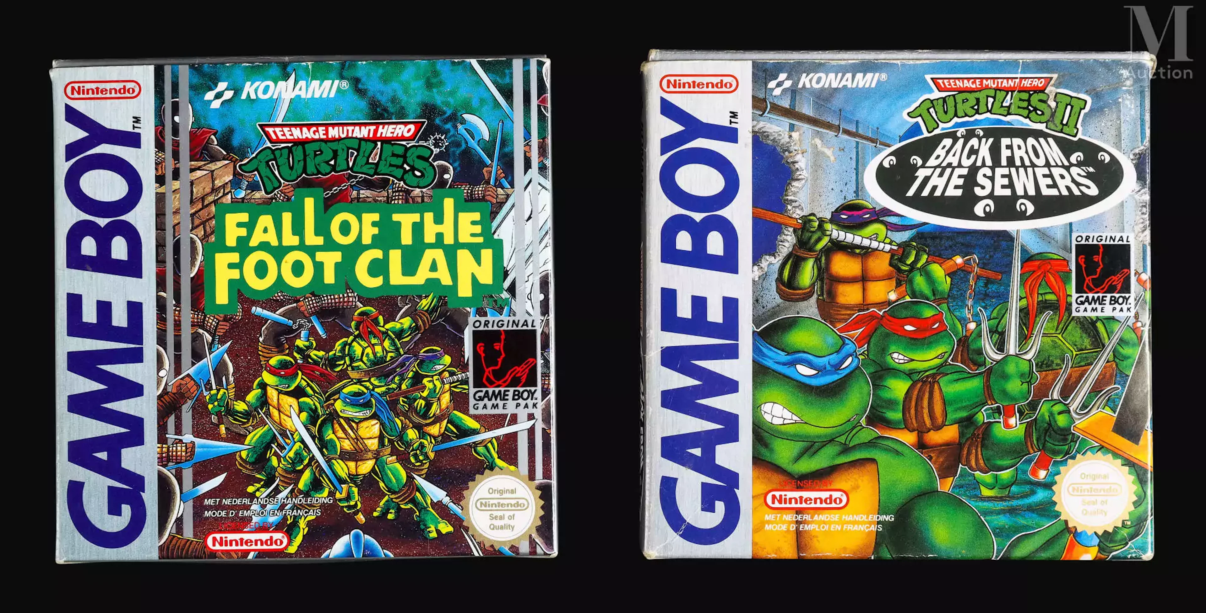 NINTENDO GAME BOY Ensemble de deux jeux Tortues Ninja, version FAH :