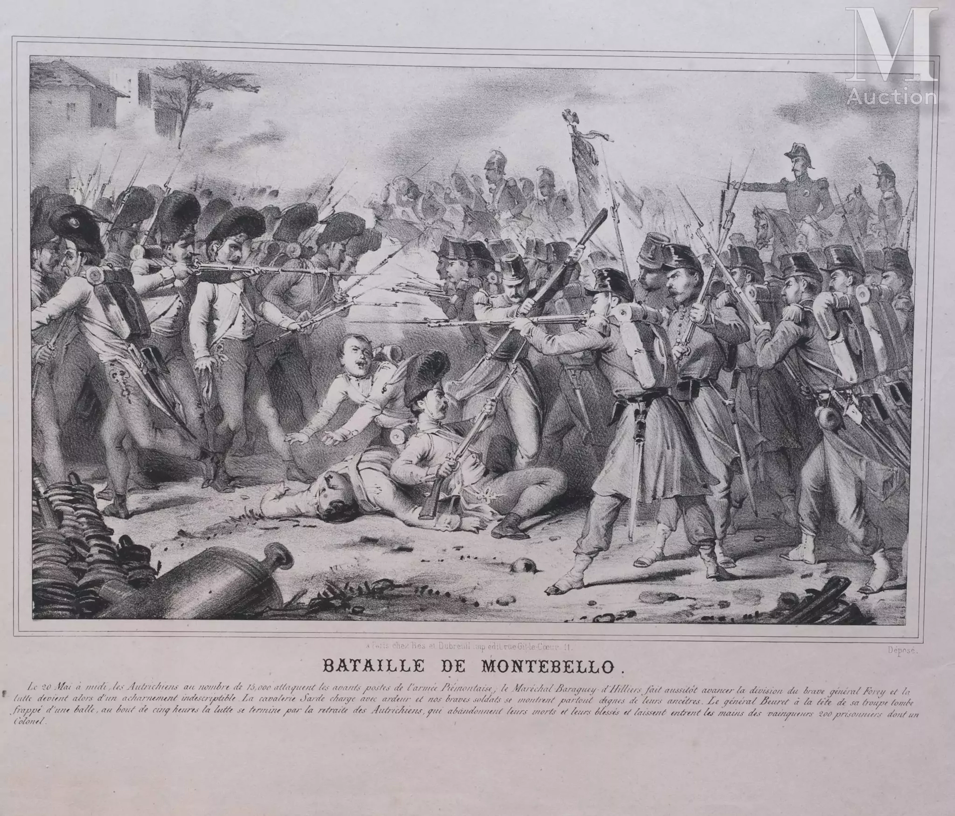 Huit estampes concernant les batailles de NAPOLÉON III