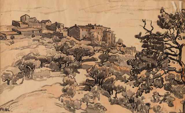Jean Misceslas PESKE (Golta 1870 - Le Mans 1949) Paysage
