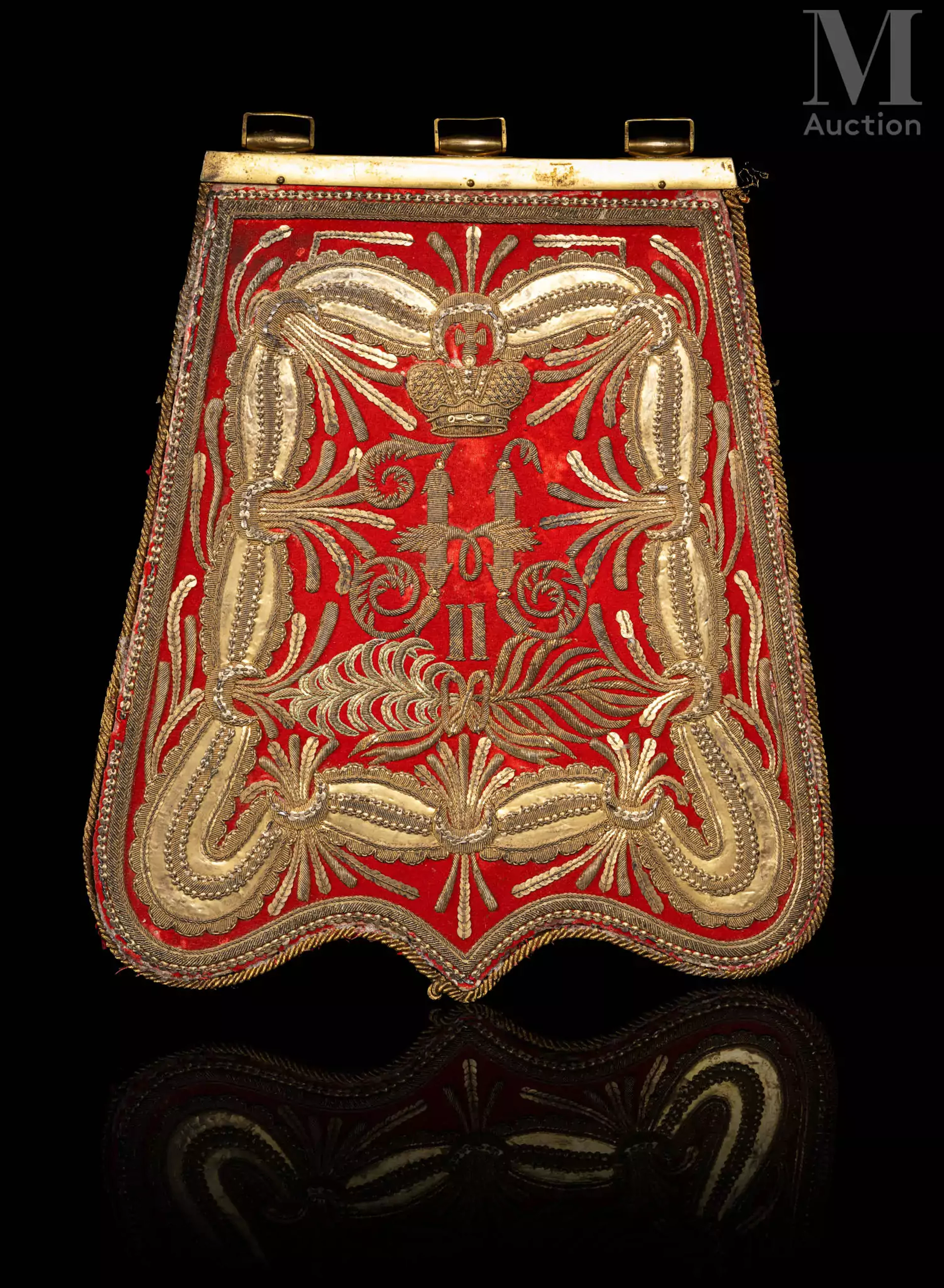 RARE SABRETACHE D’OFFICIER DU RÉGIMENT DES HUSSARDS DE LA GARDE DE