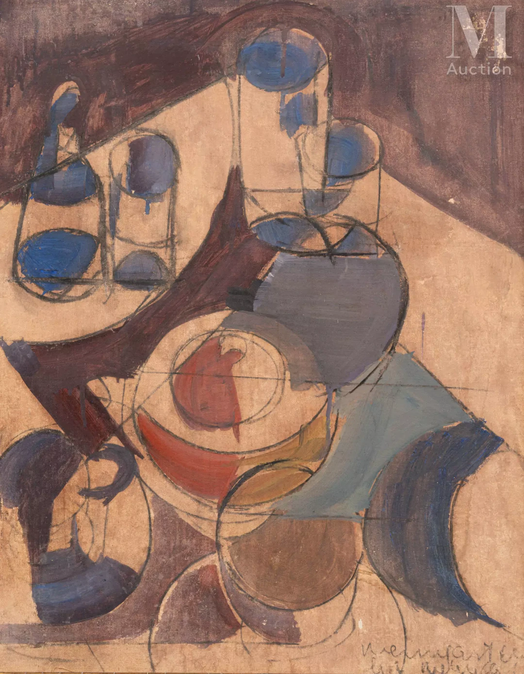 Joachim WEINGART (Drohobytch 1895- Auschwitz 1942) Nature morte cubiste