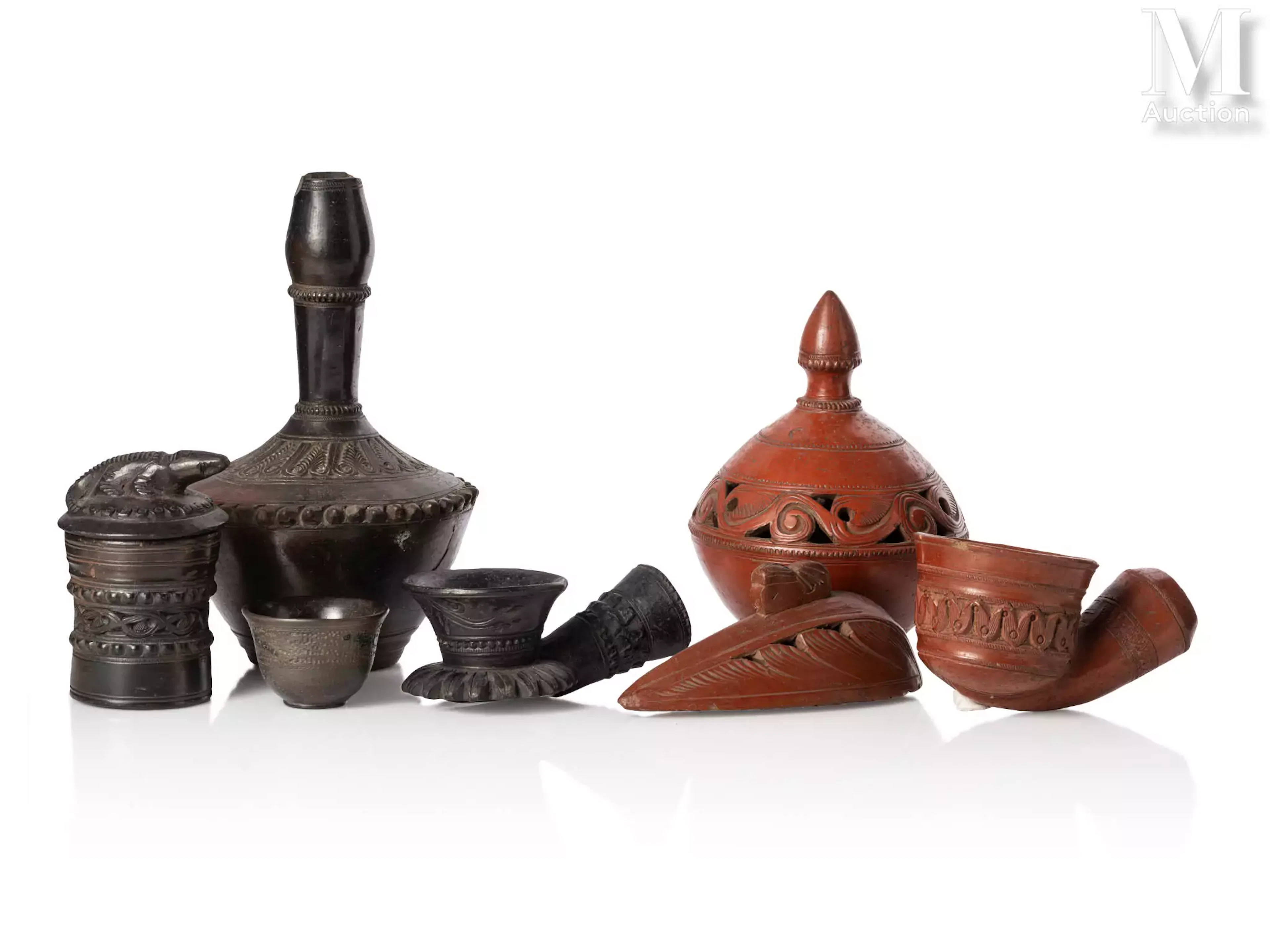 Ensemble de céramiques de Tophane (lüleciligi) Empire ottoman, Turquie