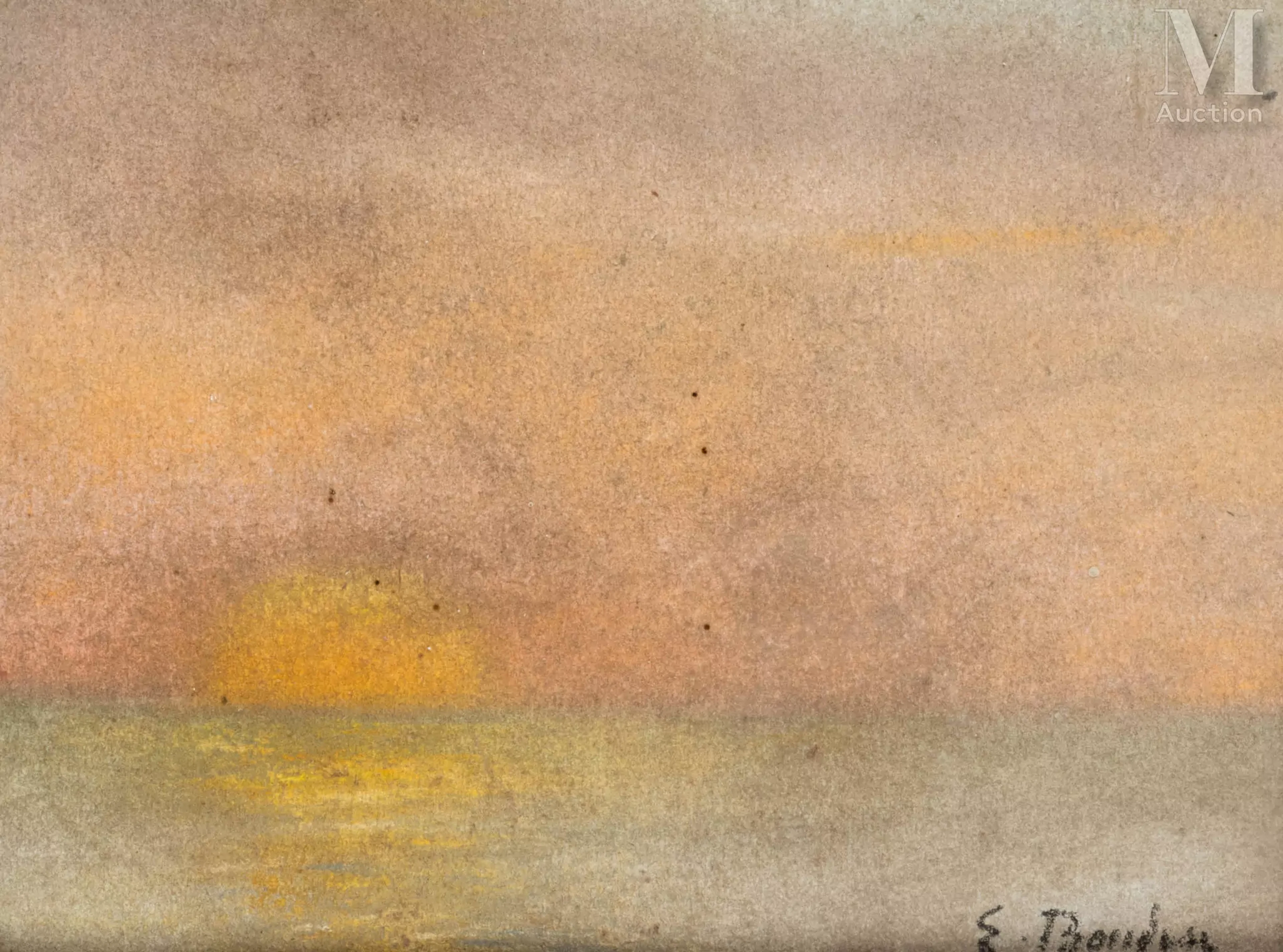 Ecole FRANCAISE du XIX ème siècle dans le goût de Eugène Boudin Coucher
