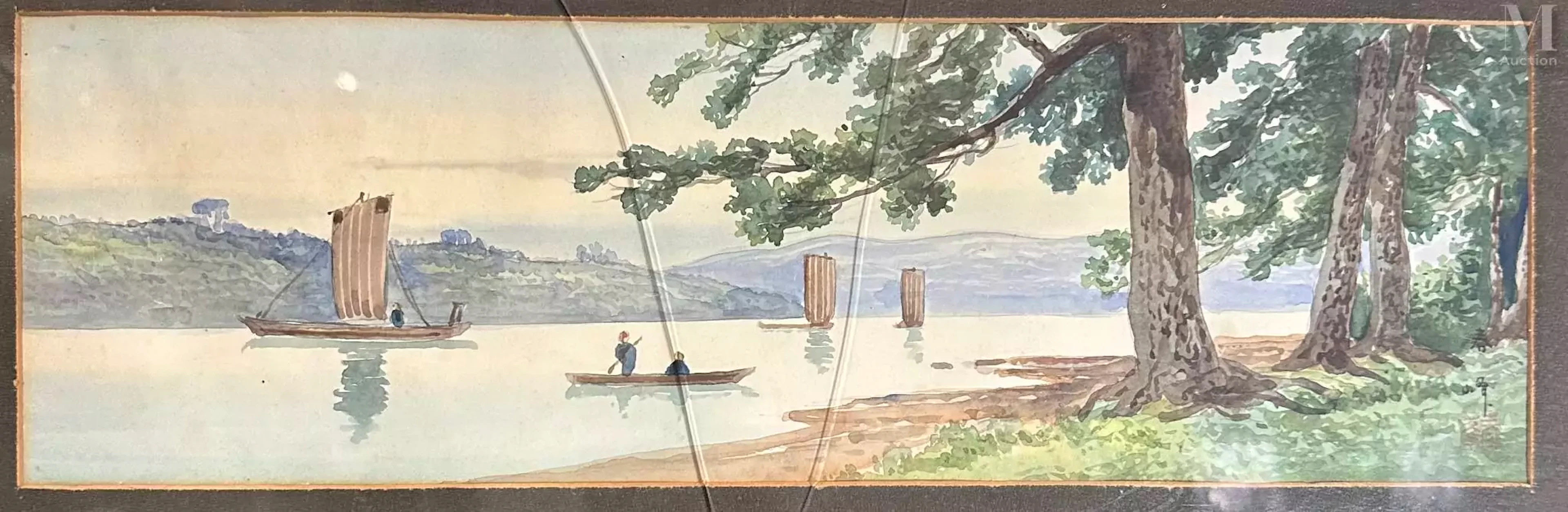JAPON, XXe siècle Aquarelle sur papier