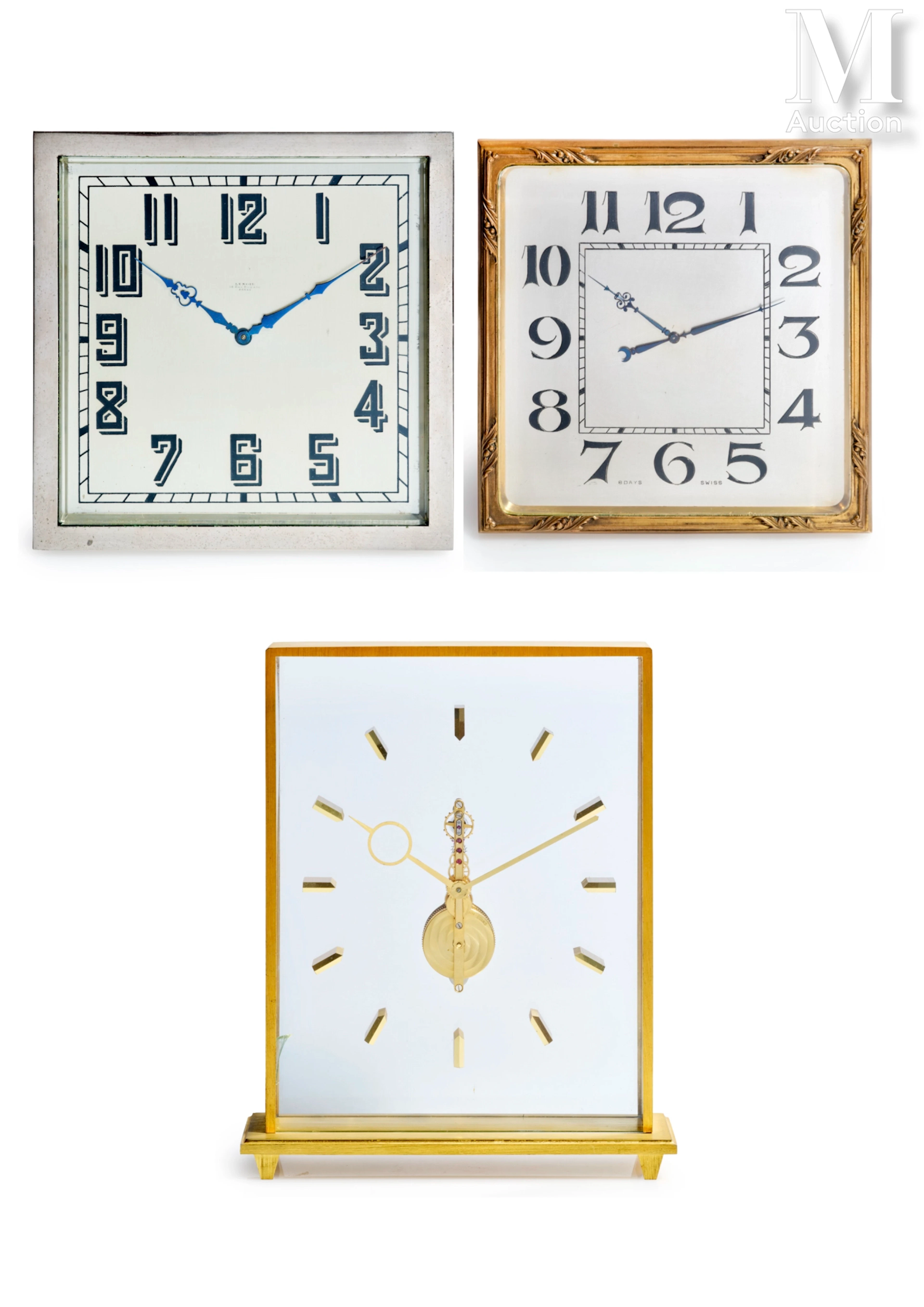 Lot de trois pendulettes