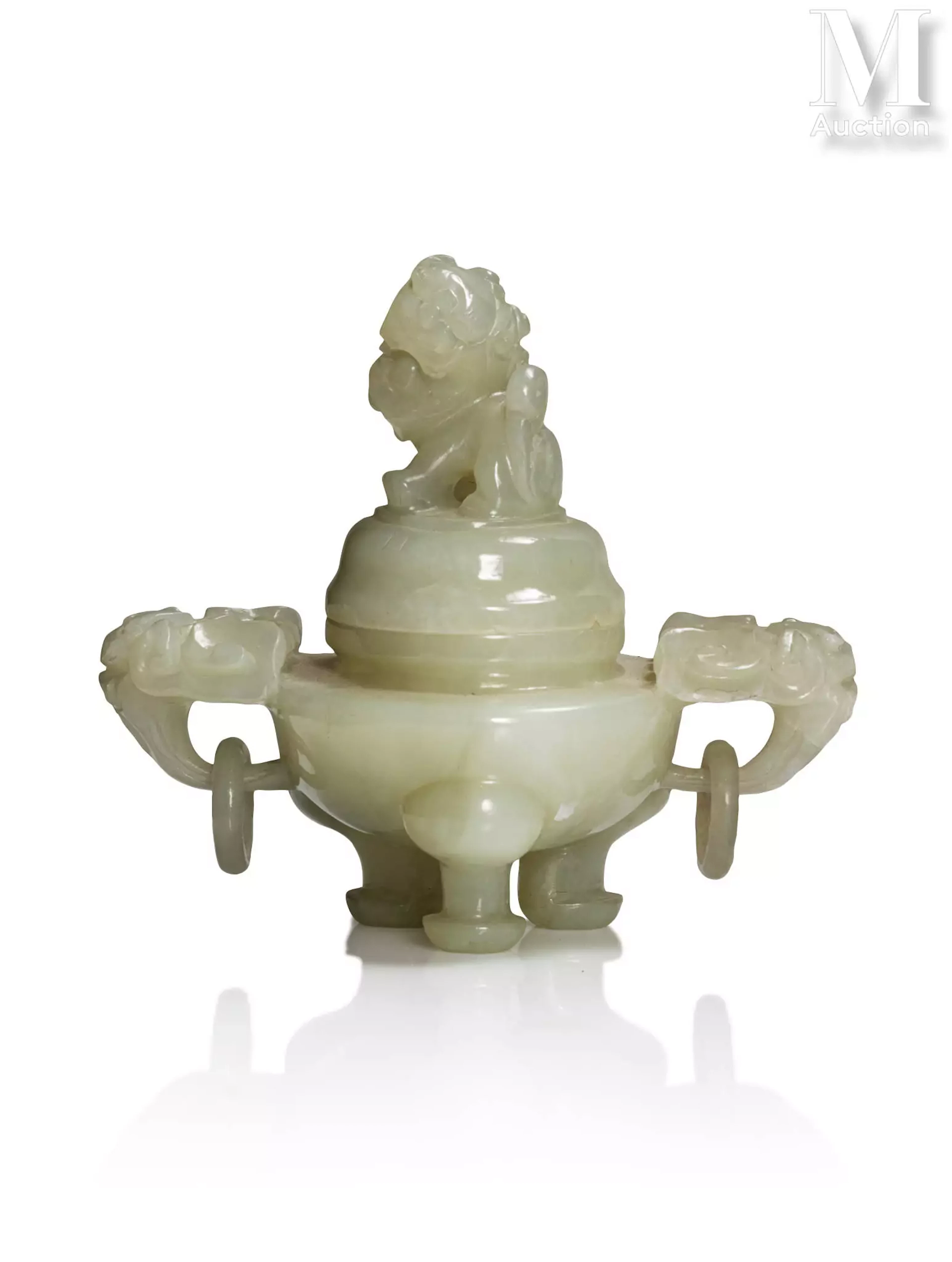 CHINE, XXe siècle Petit brûle-parfum en serpentine