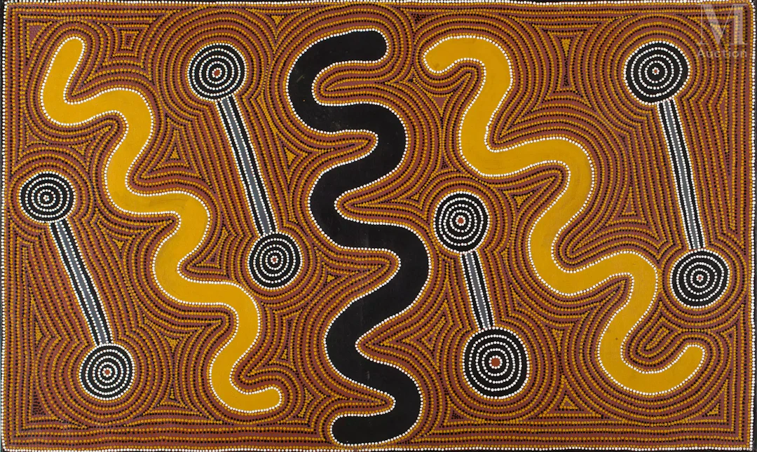 Lindsay Bird Mpetyane (c. 1935 - ) Carpet Snake Dreaming, 1997