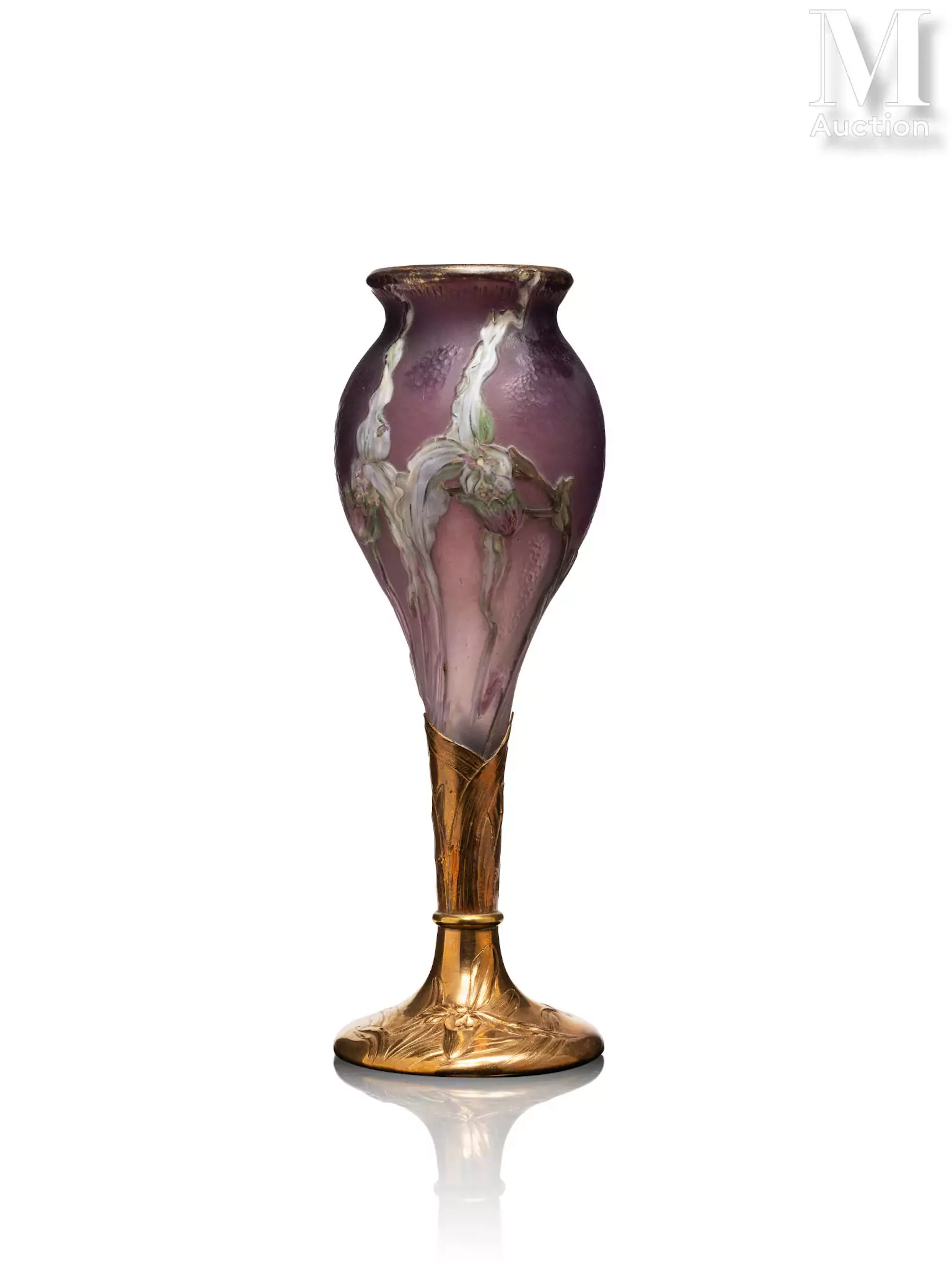 BURGUN SCHVERER (Verrerie d'art de Lorraine) "Orchidées"
