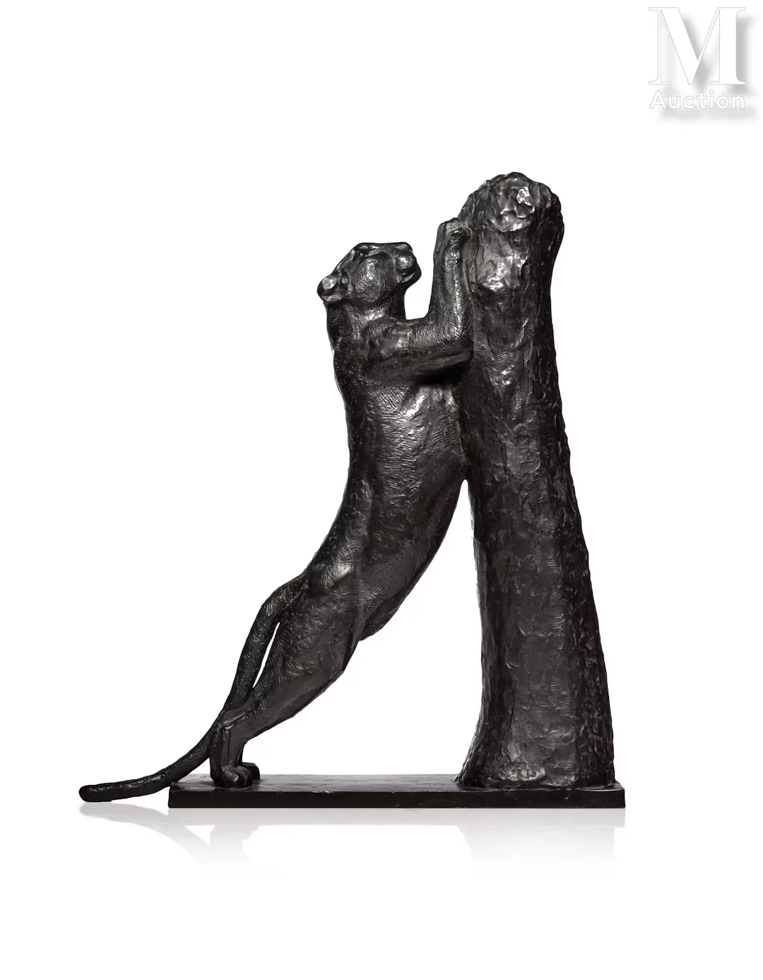 Georges Lucien GUYOT (1885 - 1972) "Panthère aiguisant ses griffes"