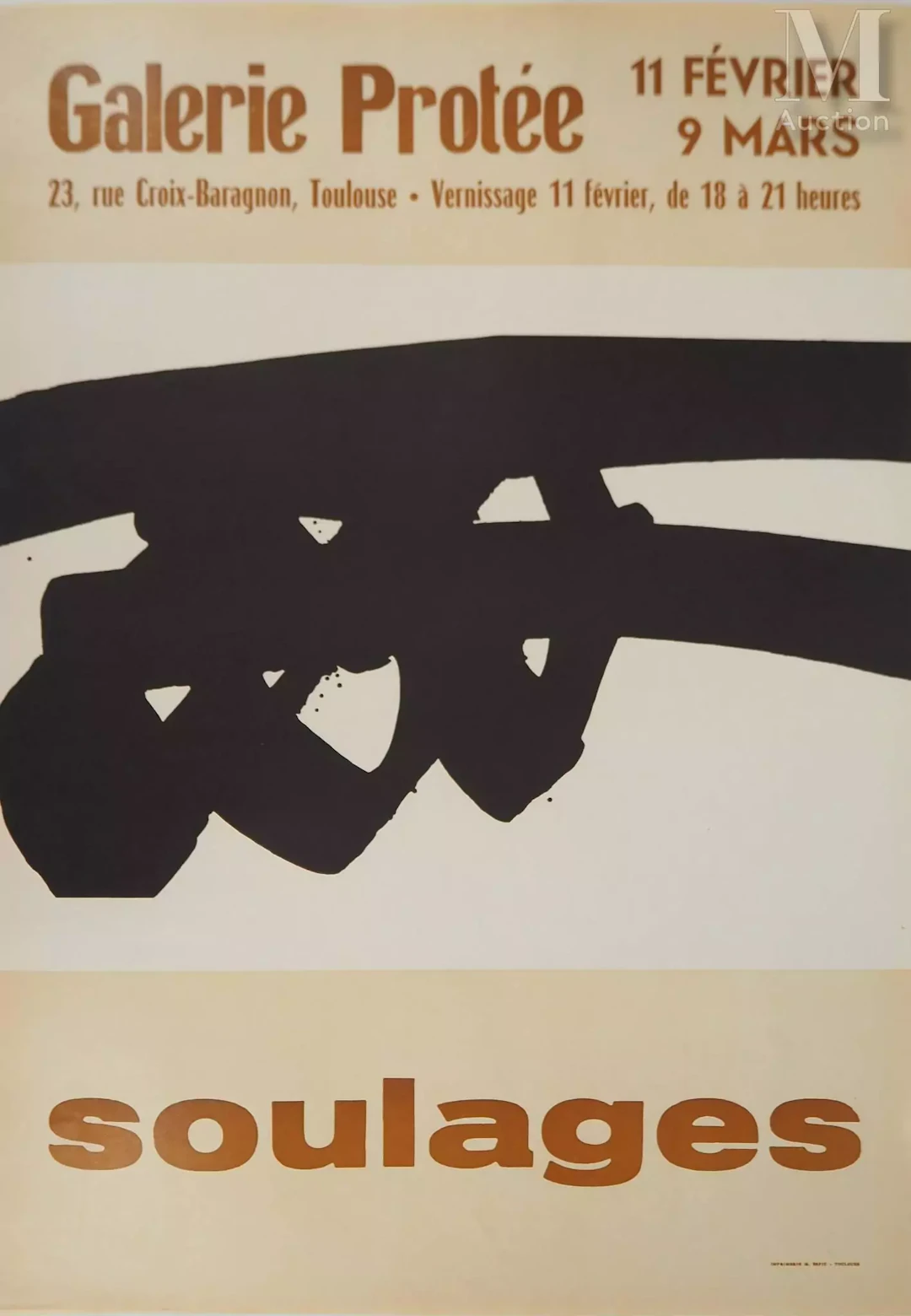 SOULAGES Pierre Galerie Protée, 1972