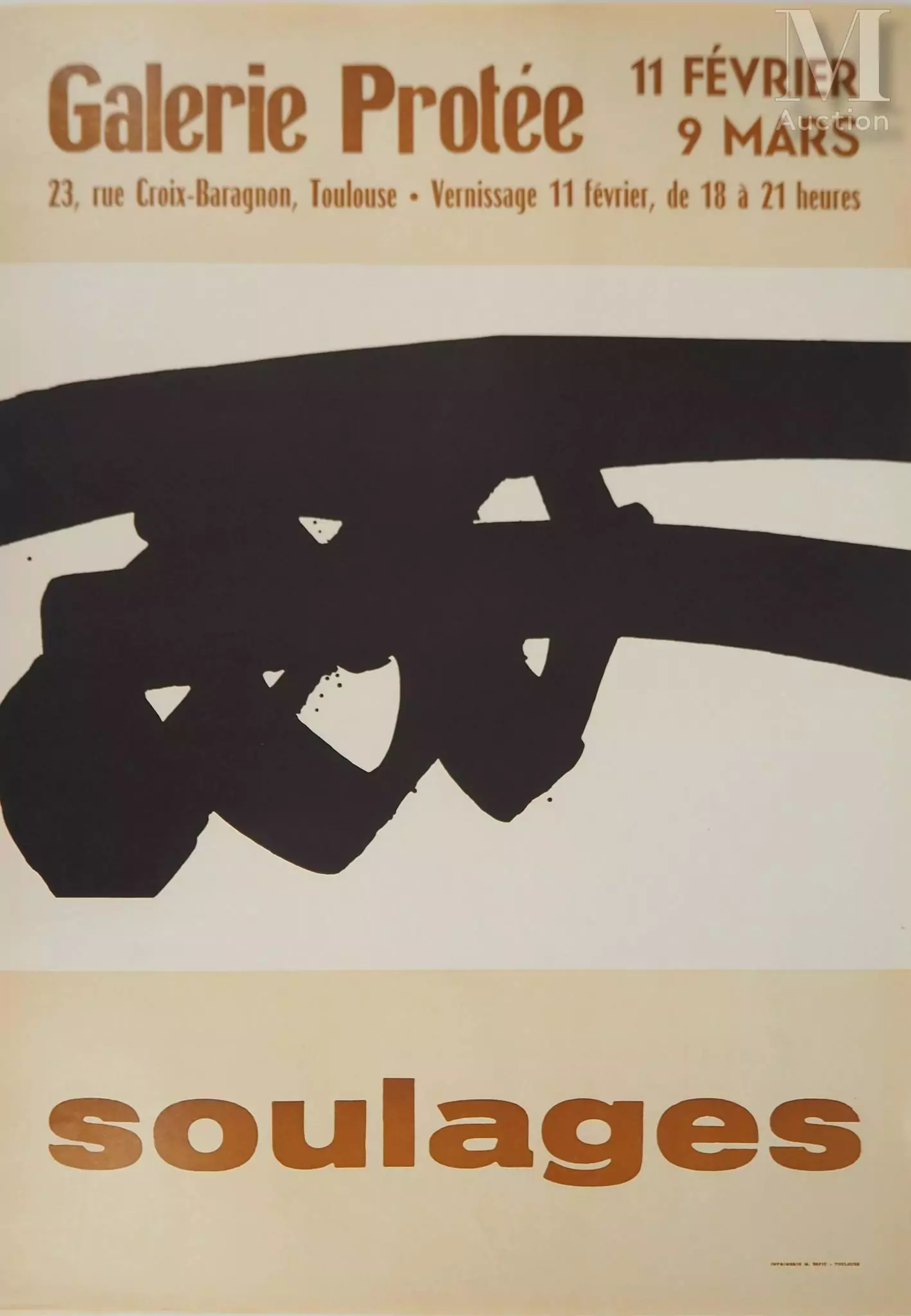 SOULAGES Pierre Galerie Protée, 1972