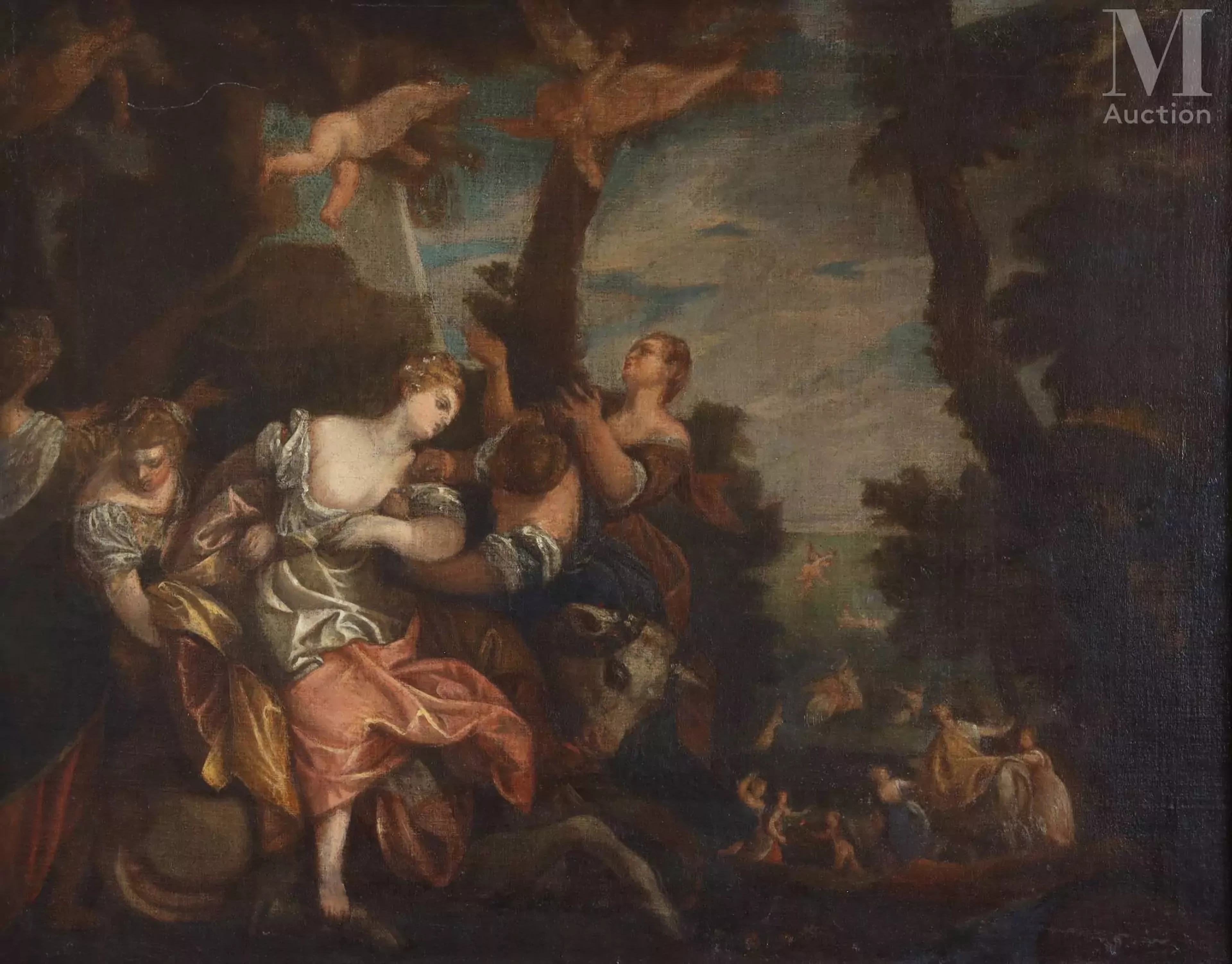 École Italienne du 17ème siècle, d'après Paolo VERONESE : Toile "L'enlèvement