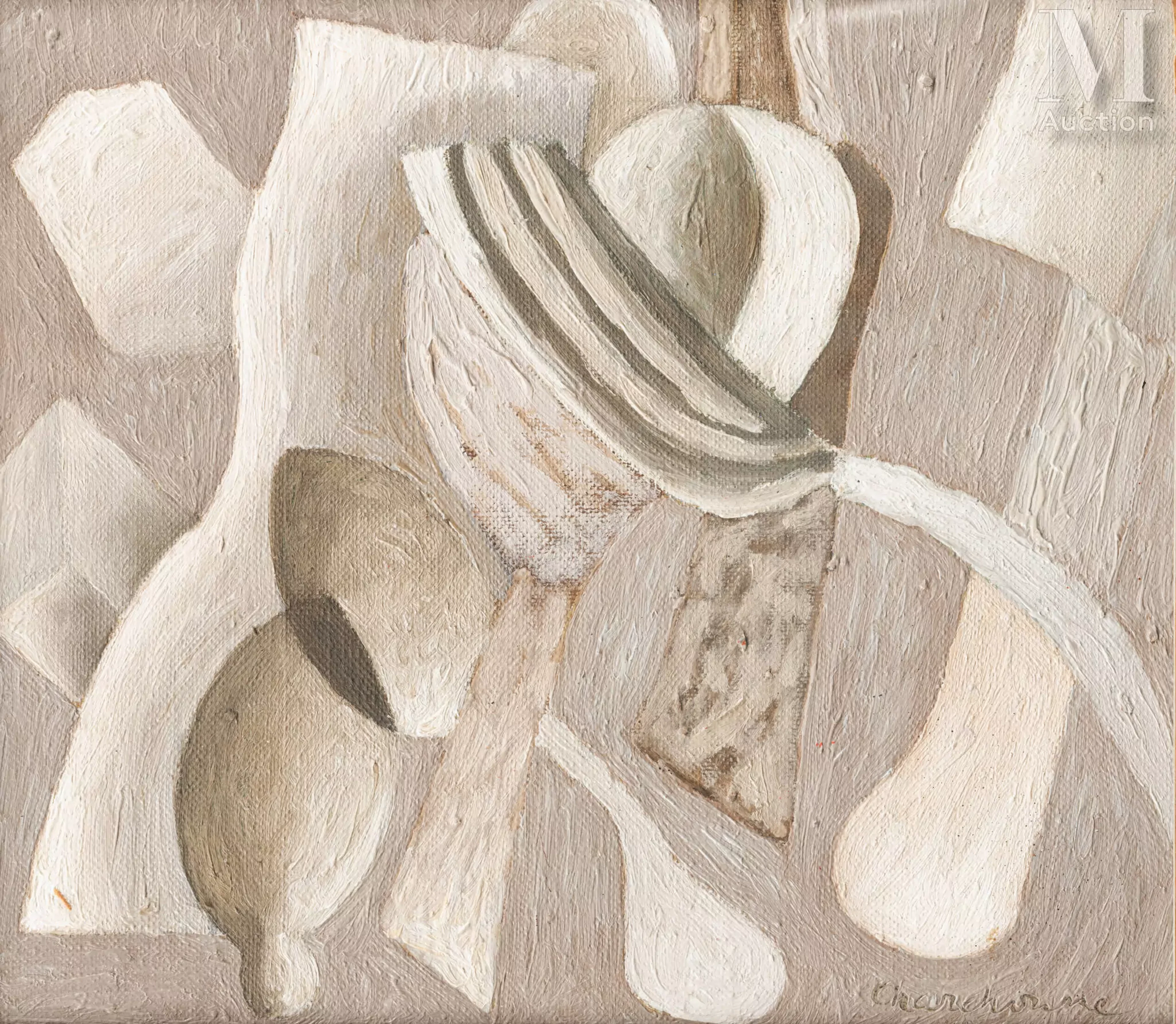 Serge CHARCHOUNE (1888-1975) Nature morte aux couverts