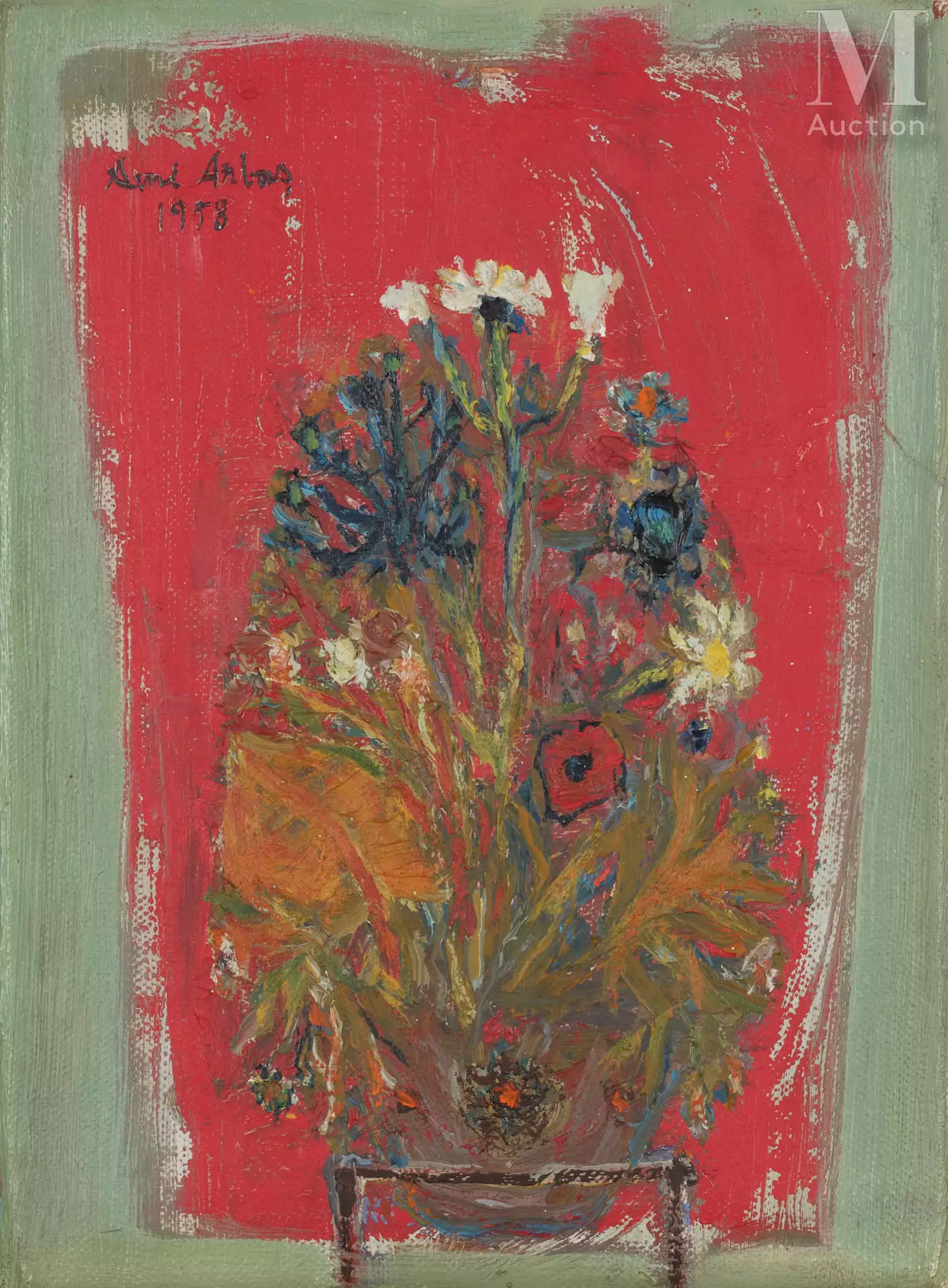 Avni ARBAS ( Turquie, 1919 - 2003) Bouquet de Fleurs